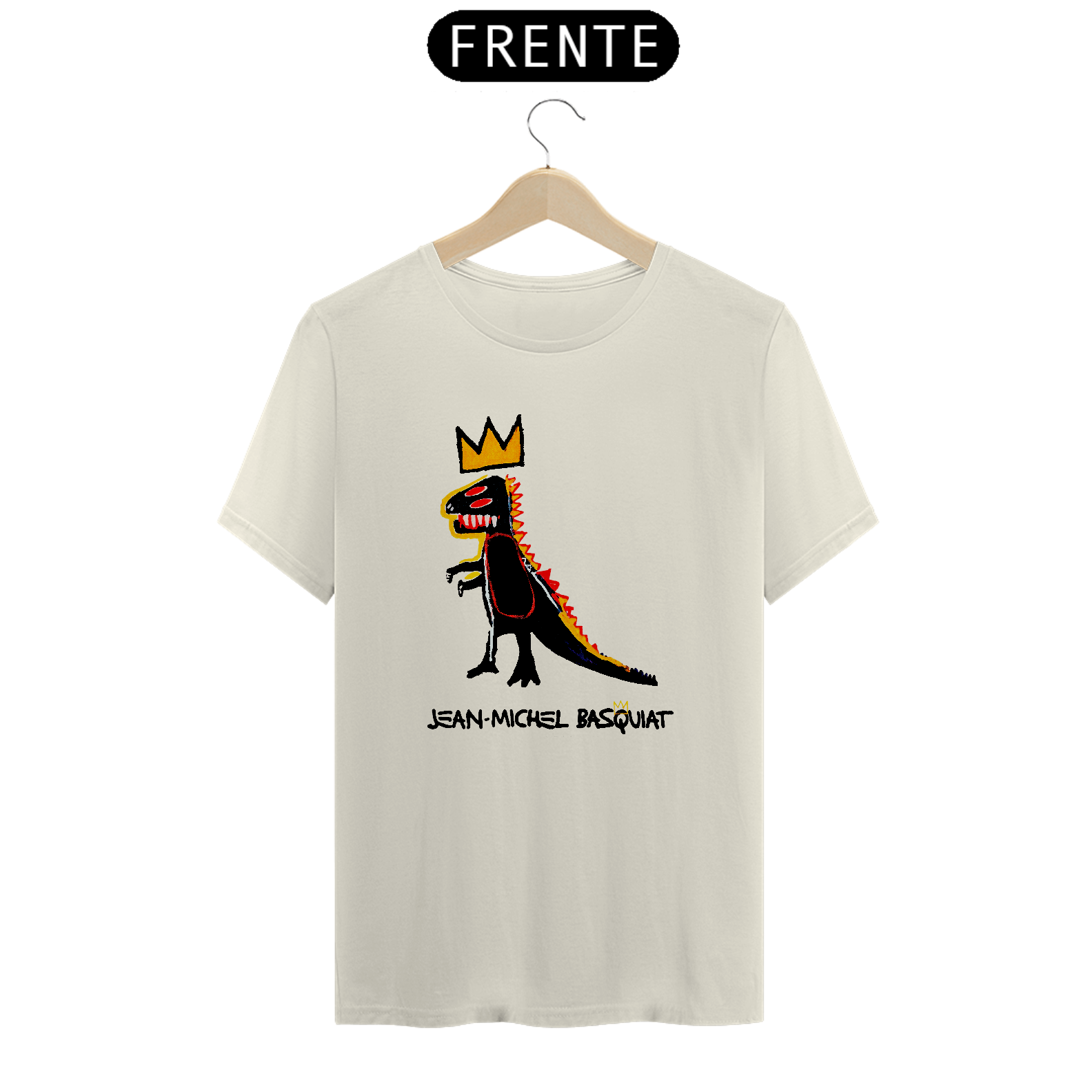 Camiseta Jean-Michel Basquiat Dino Crown Vintage 100% Algodão Prime