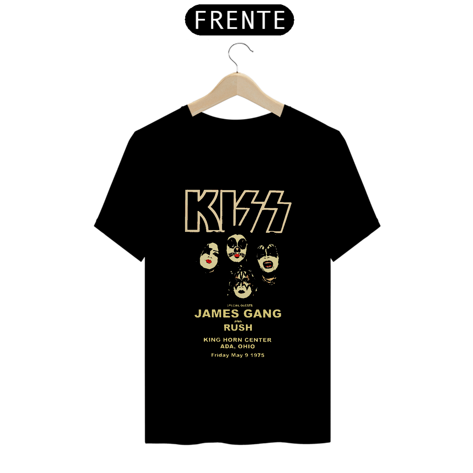 Camiseta Kiss Ohio 1975 100% algodão quality 