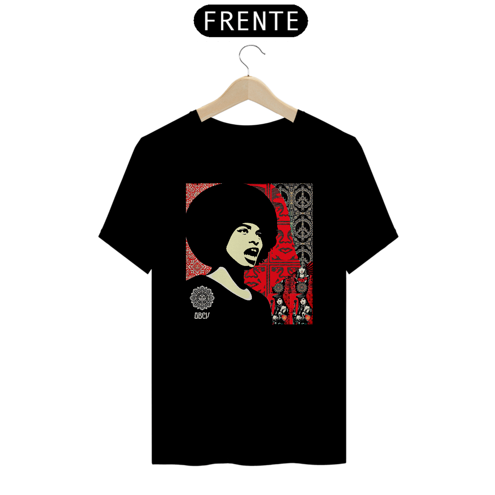 Camiseta Obey Angela D. Algodão Prime