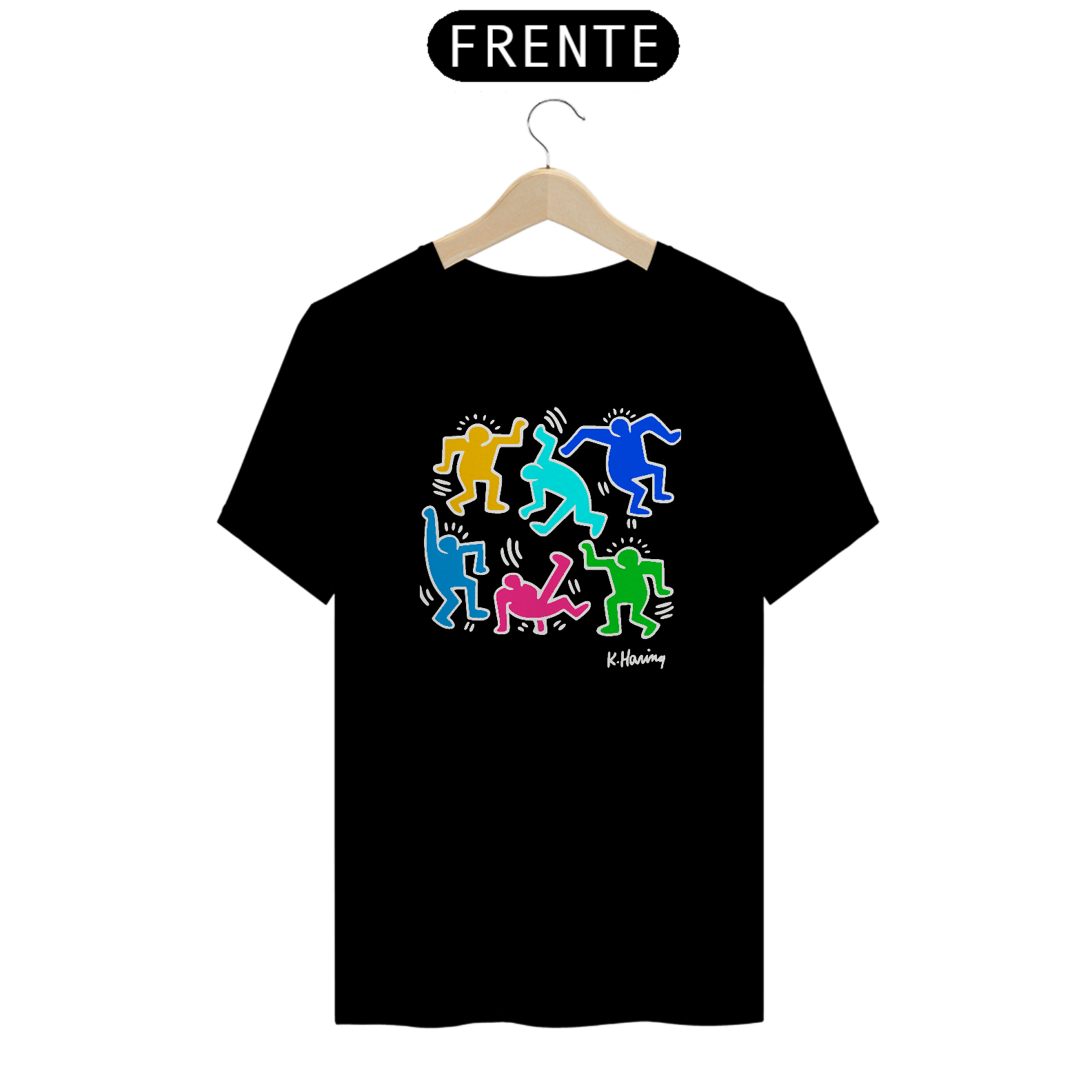 Camiseta Keith Haring Dancers Vintage Street Algodão Prime