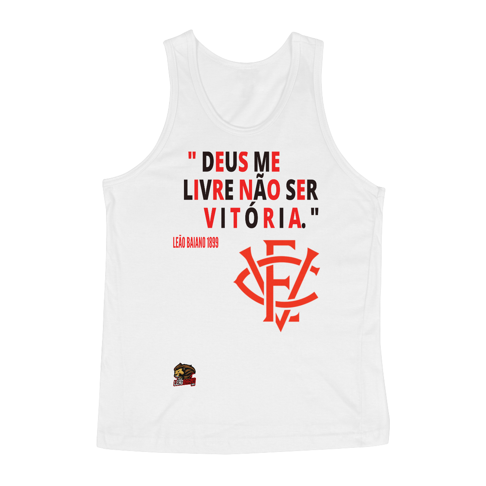 REGATA BRANCA MASCULINA DEUS ME LIVRE NÃO SER VITÓRIA