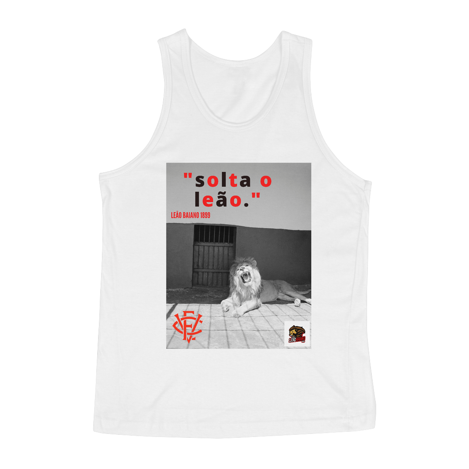 REGATA BRANCA MASCULINA SOLTA O LEÃO