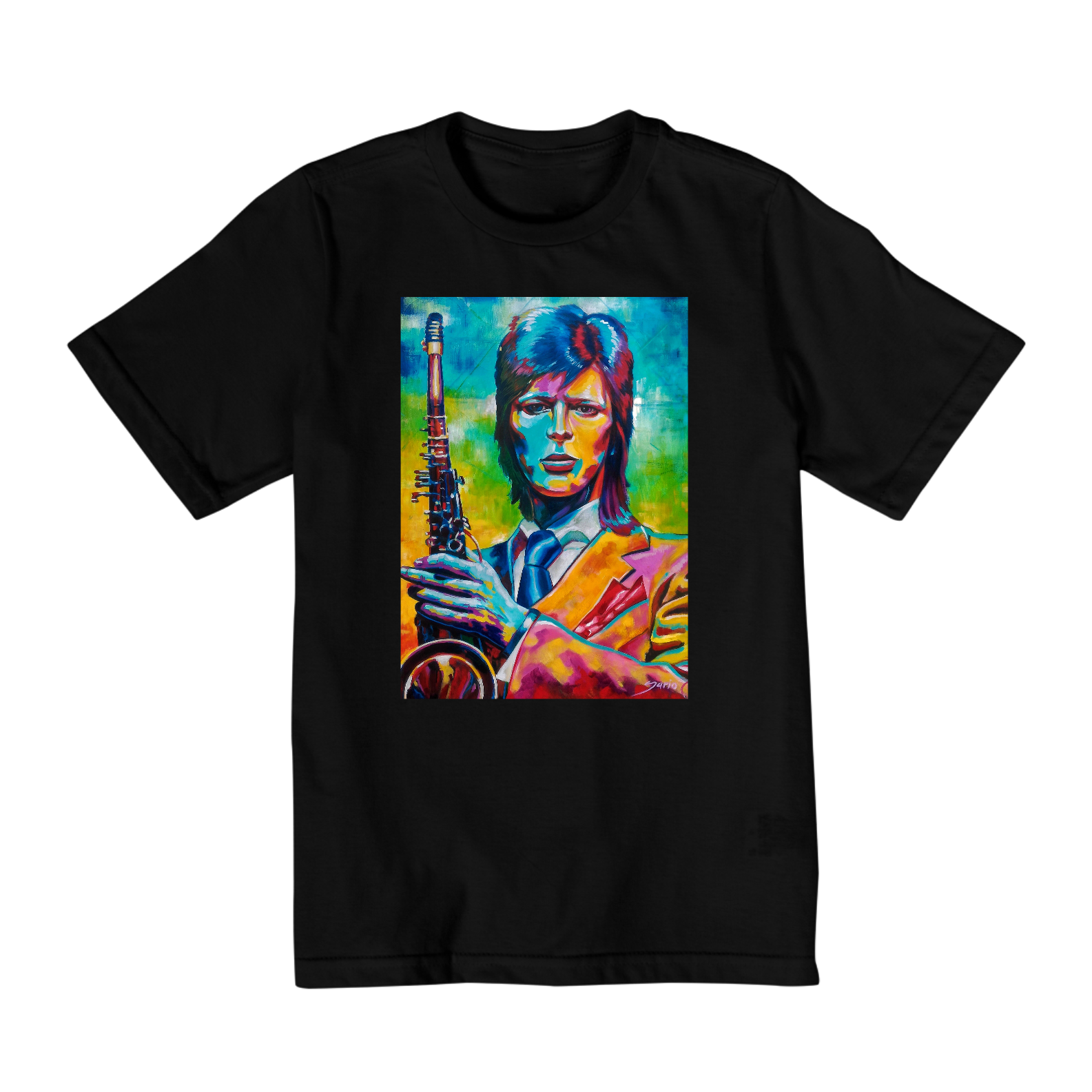 Camiseta Infantil 10 a 14 Anos David Bowie por Dario Correia