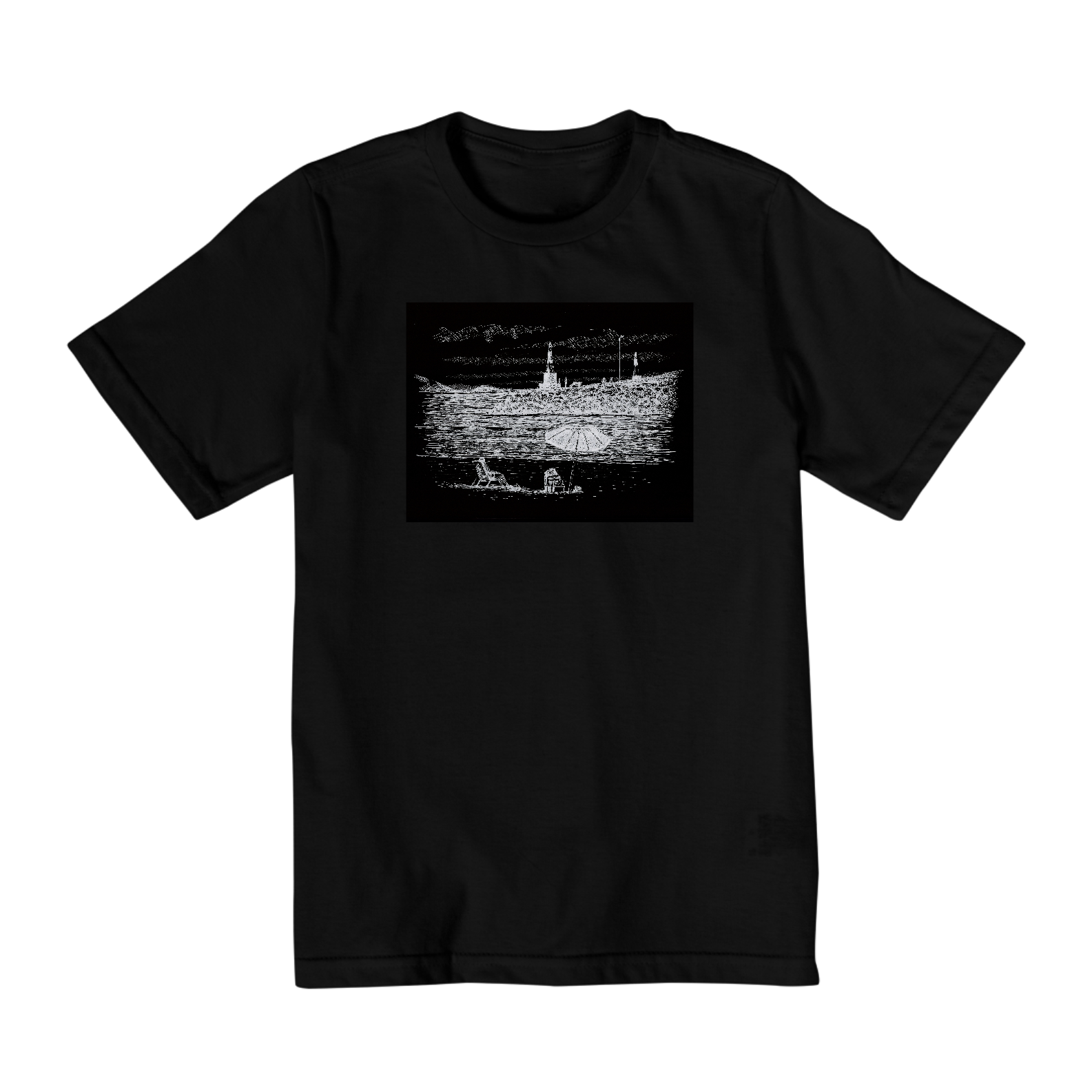 Camiseta Infantil 2 a 8 Anos  Lighthouse Black por Dario Correia