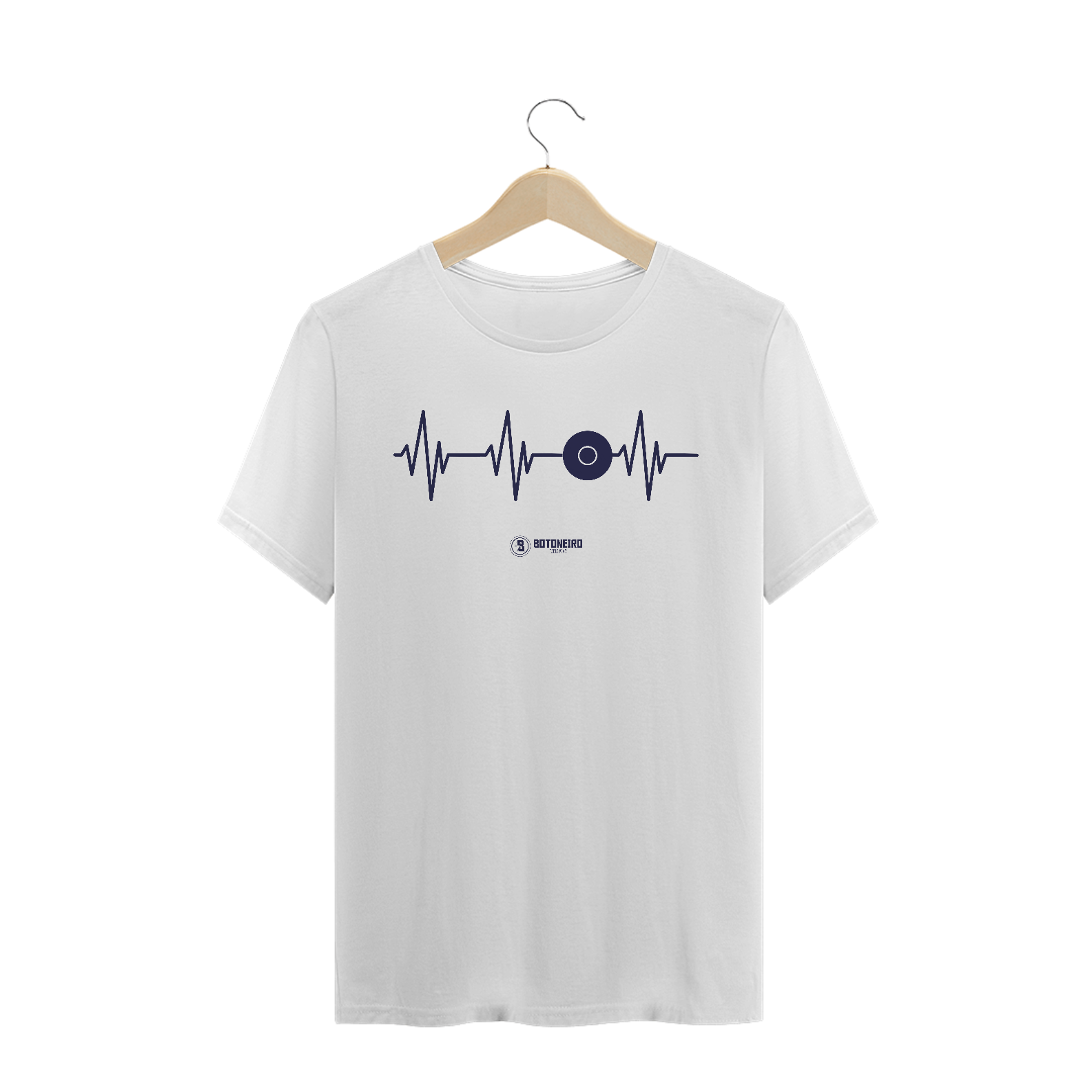 T-shirt Prime Eletrocardiograma Azul e Branco