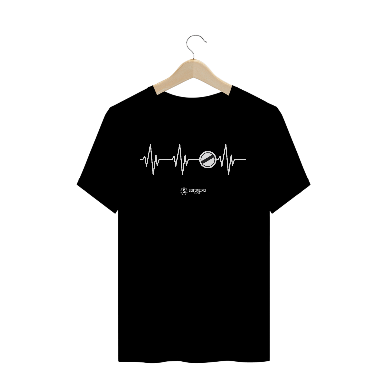 T-shirt Eletrocardiograma Diagonal Preta
