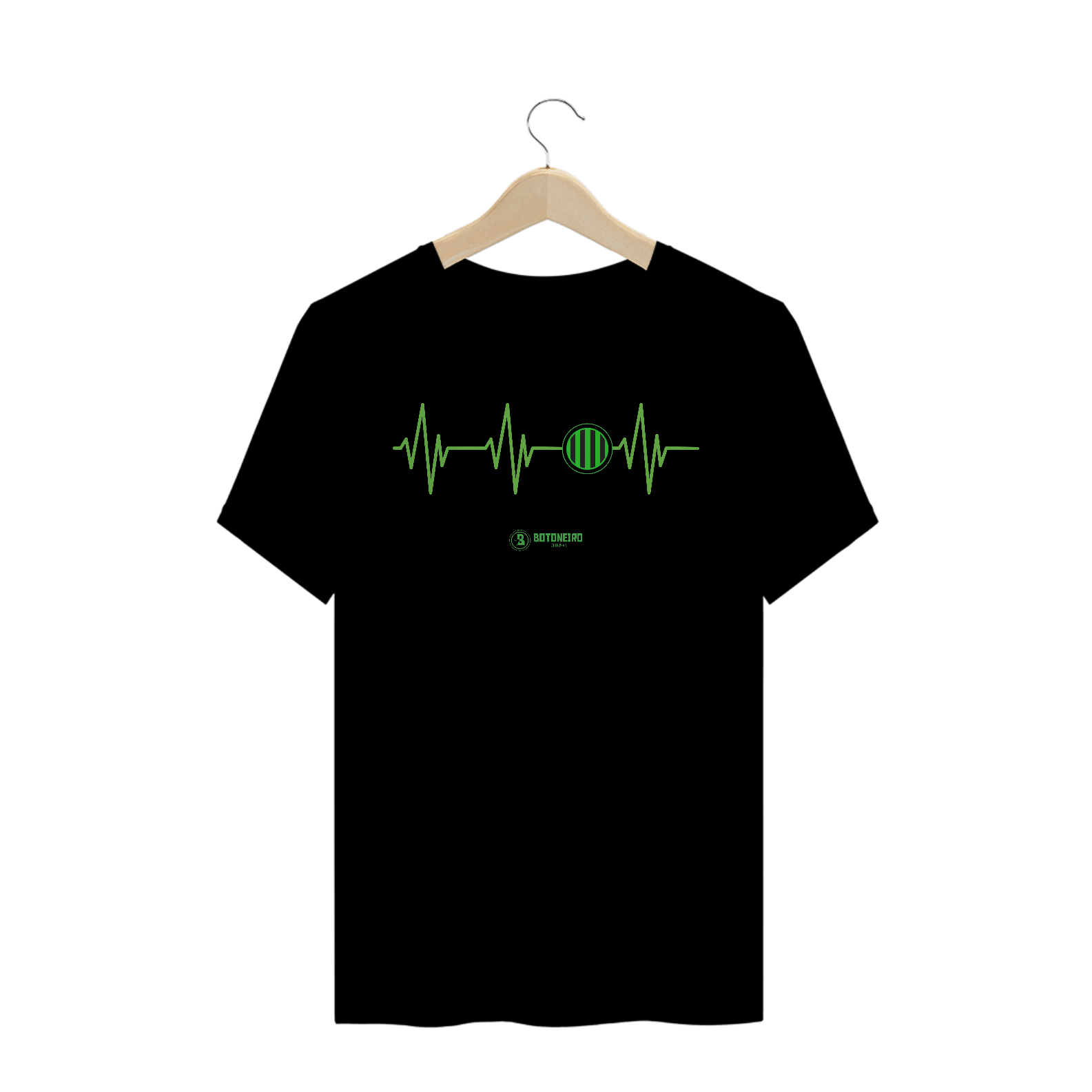 T-shirt Prime Eletrocardiograma Verde e Negro