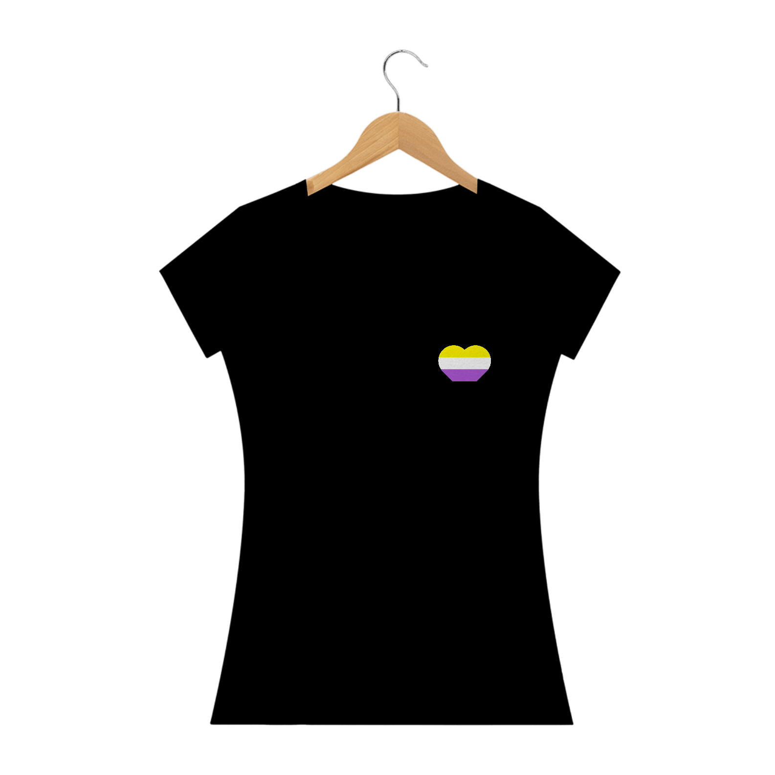 Camisa Coração Não Binárie babylook