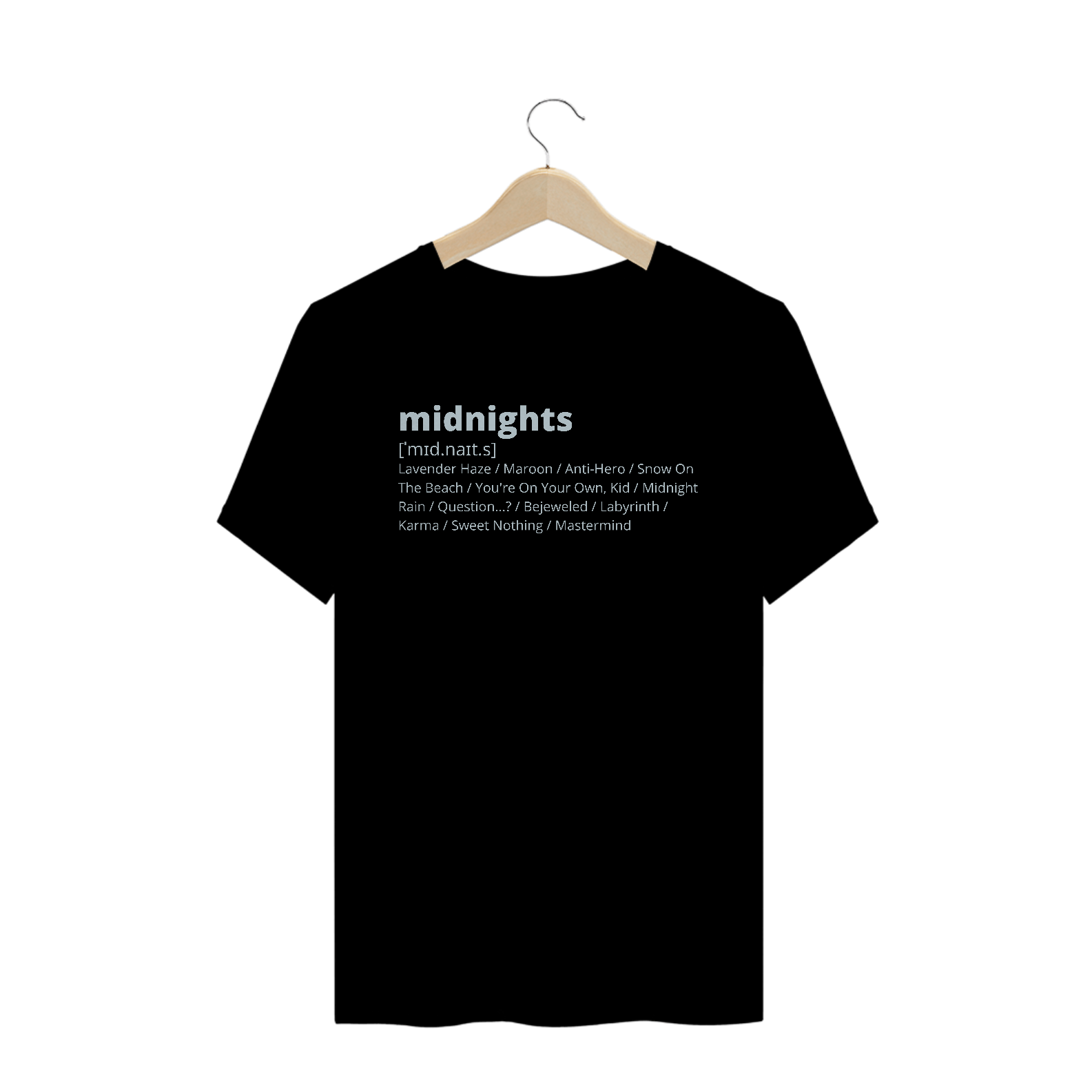Camisa MIDNIGHTS tracklist
