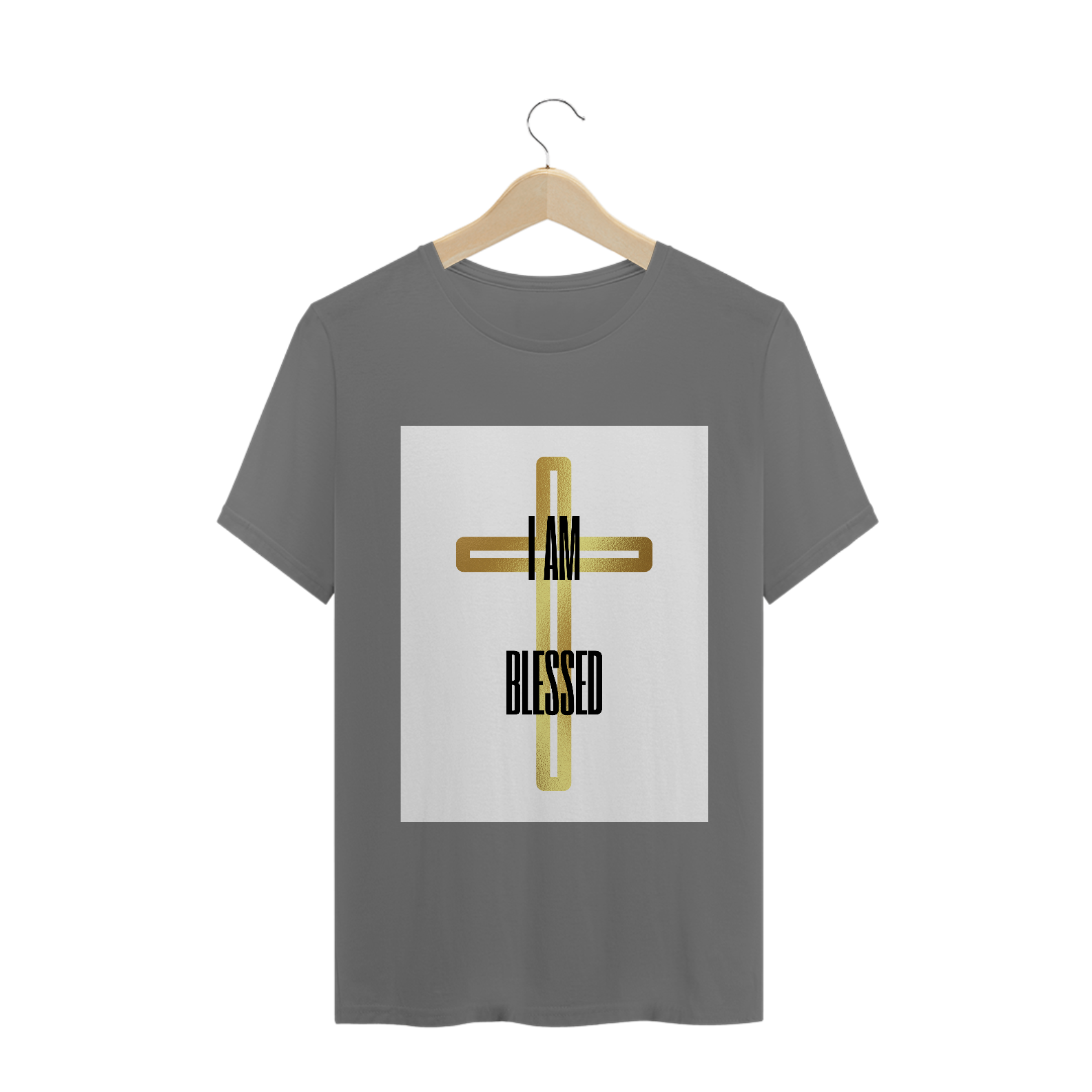 CAMISA T-SHIRT ESTORNADA - I AM BLESSED