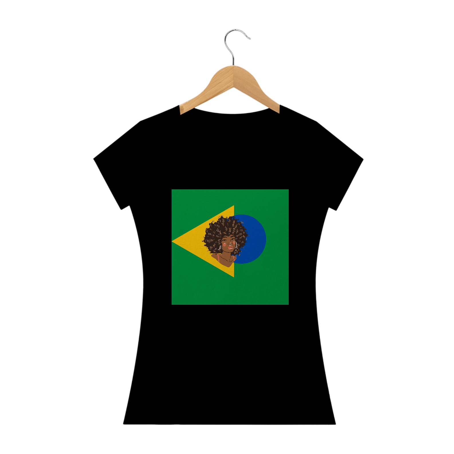 Negra com bandeira do Brasil