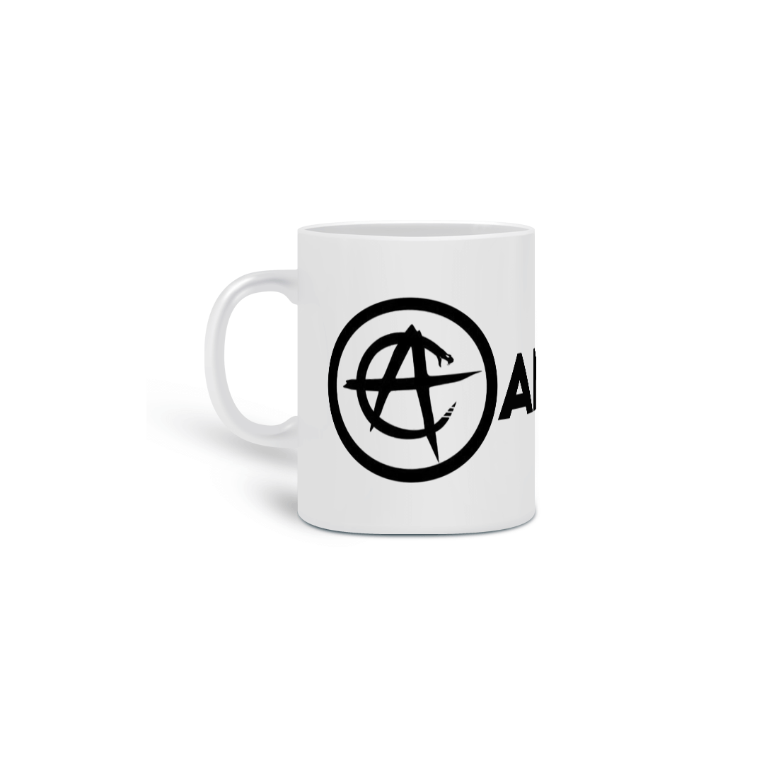 Caneca Ancapsu Logo e nome do Canal Preto