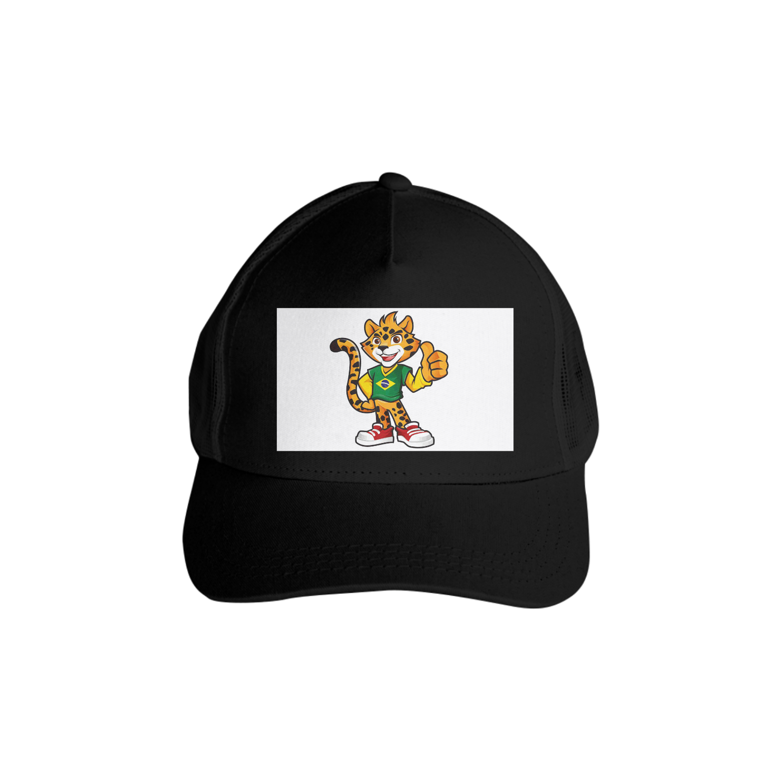 BONÉ COM TELA  ESTAMPA MASCOTE DA COPA  