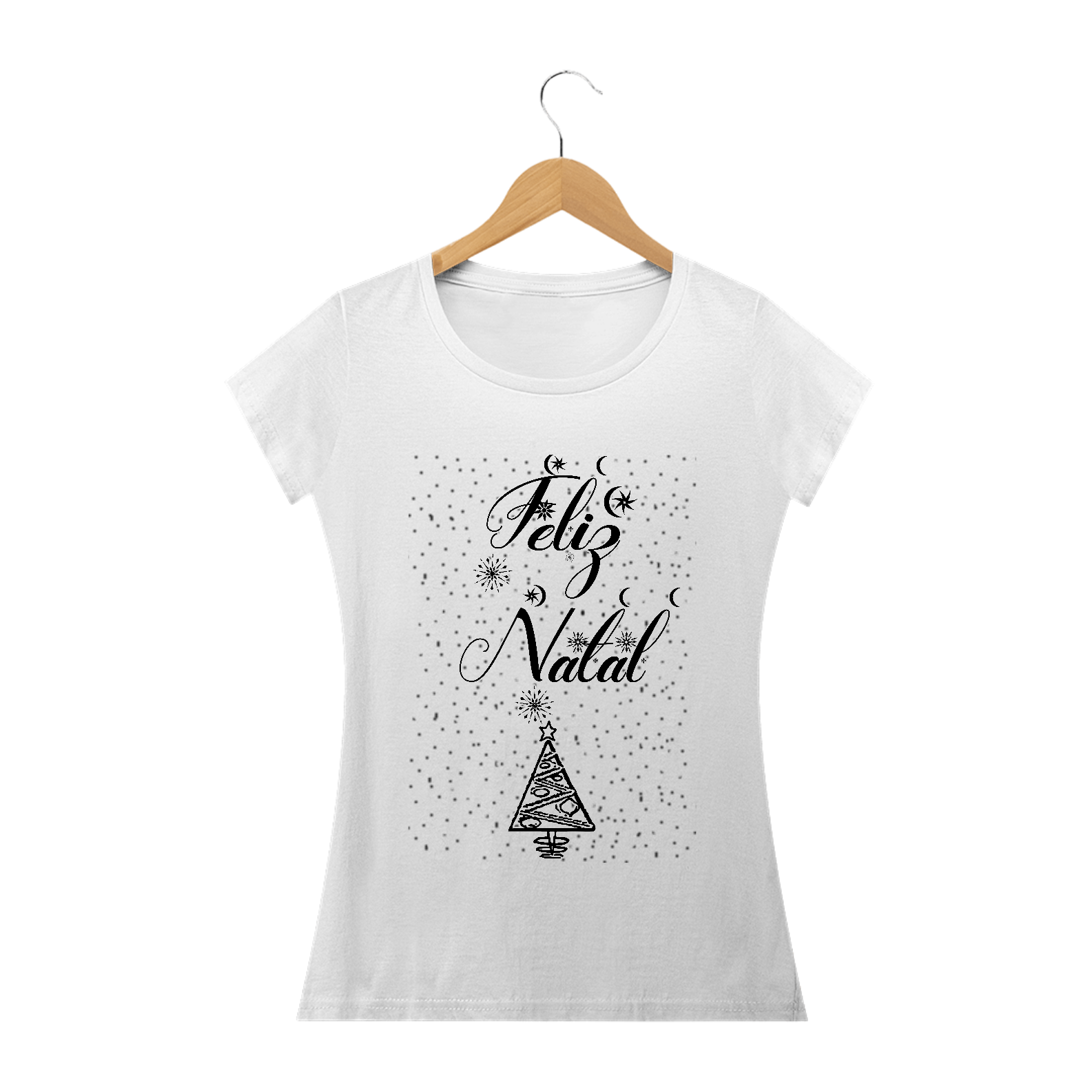 Camiseta Baby Look Frase Feliz Natal