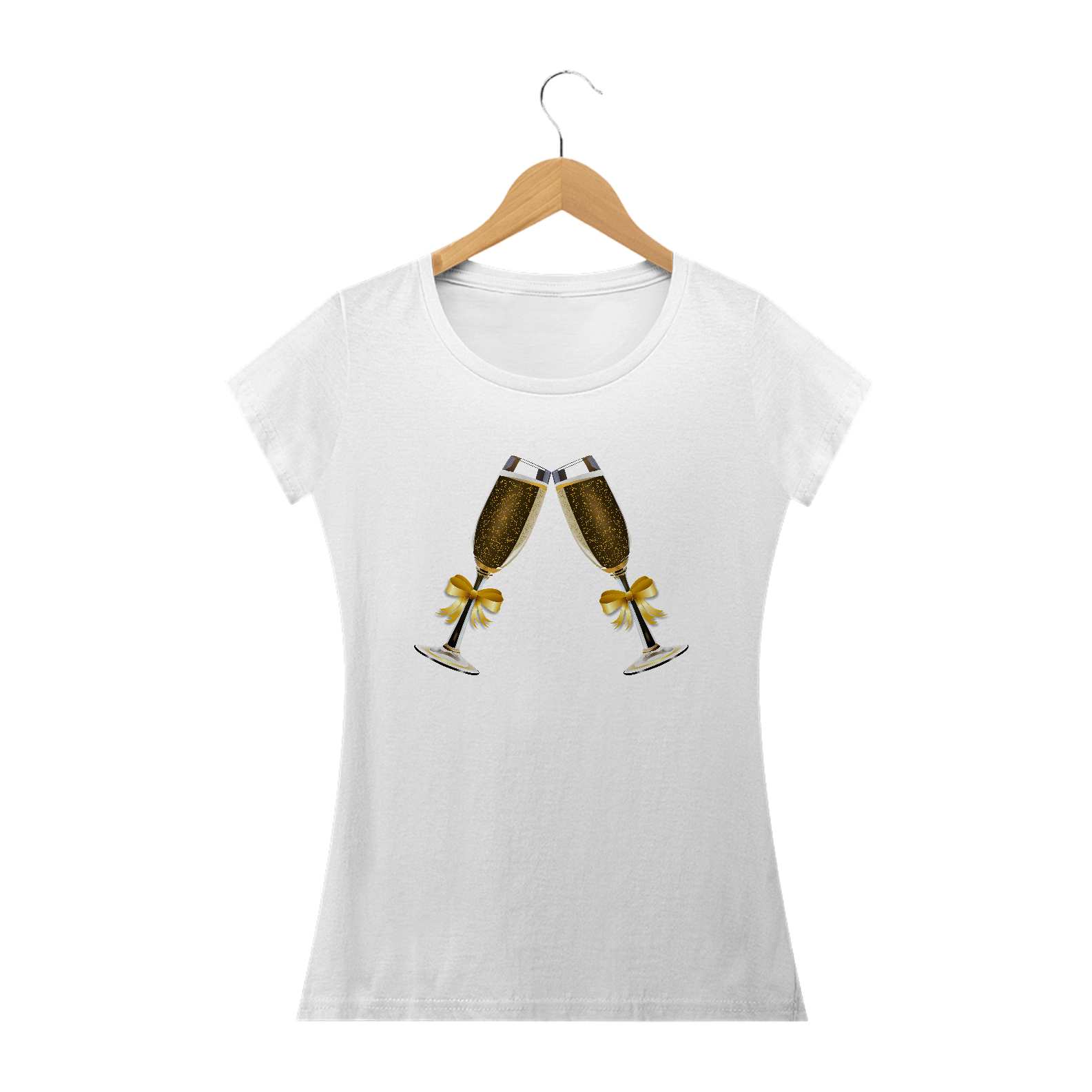 Camiseta baby look Símbolo Taças Brindando