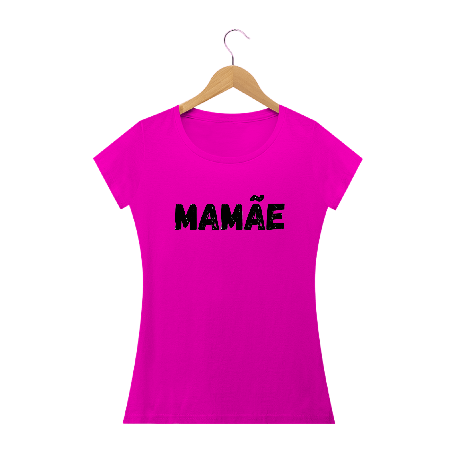 Camiseta da Mamãe baby long quality Letra Preta