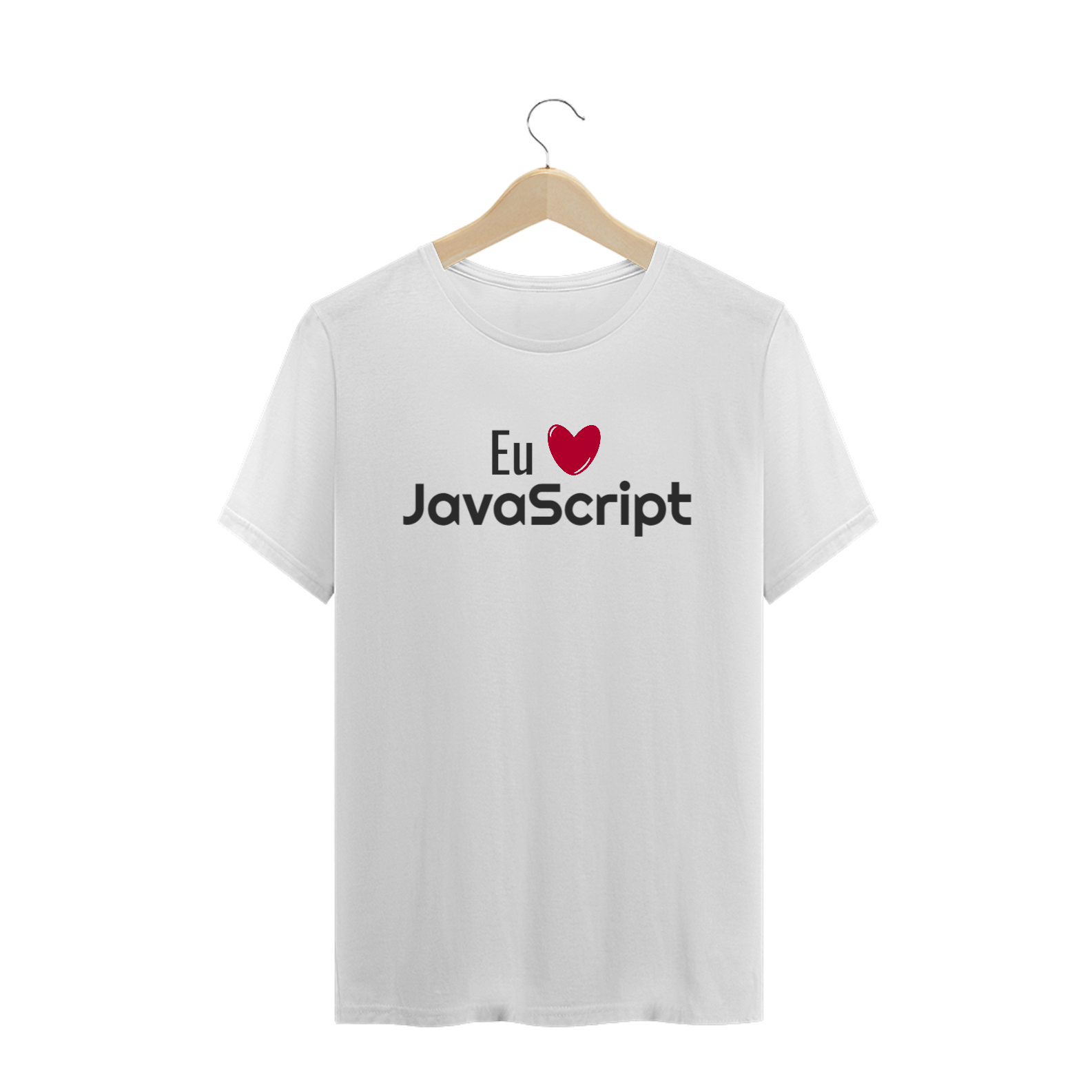 CAMISETA - EU AMO JAVASCRIPT (BRANCO)