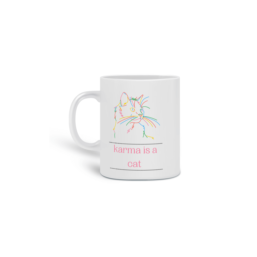 karma is a cat caneca- Taylor Swift