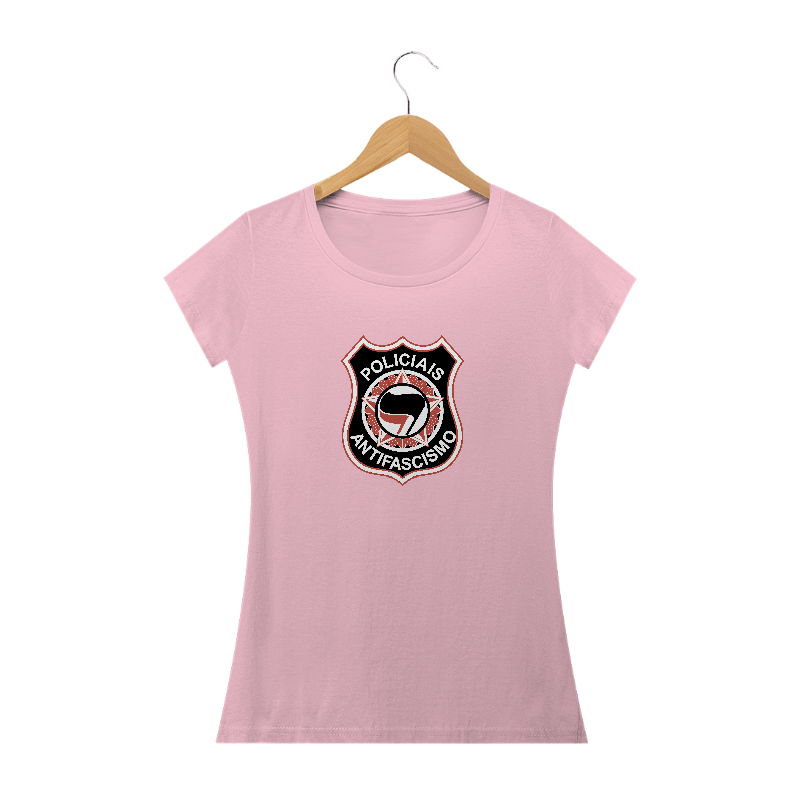 CAMISETA FEMININA POLICIAIS ANTIFASCISMO