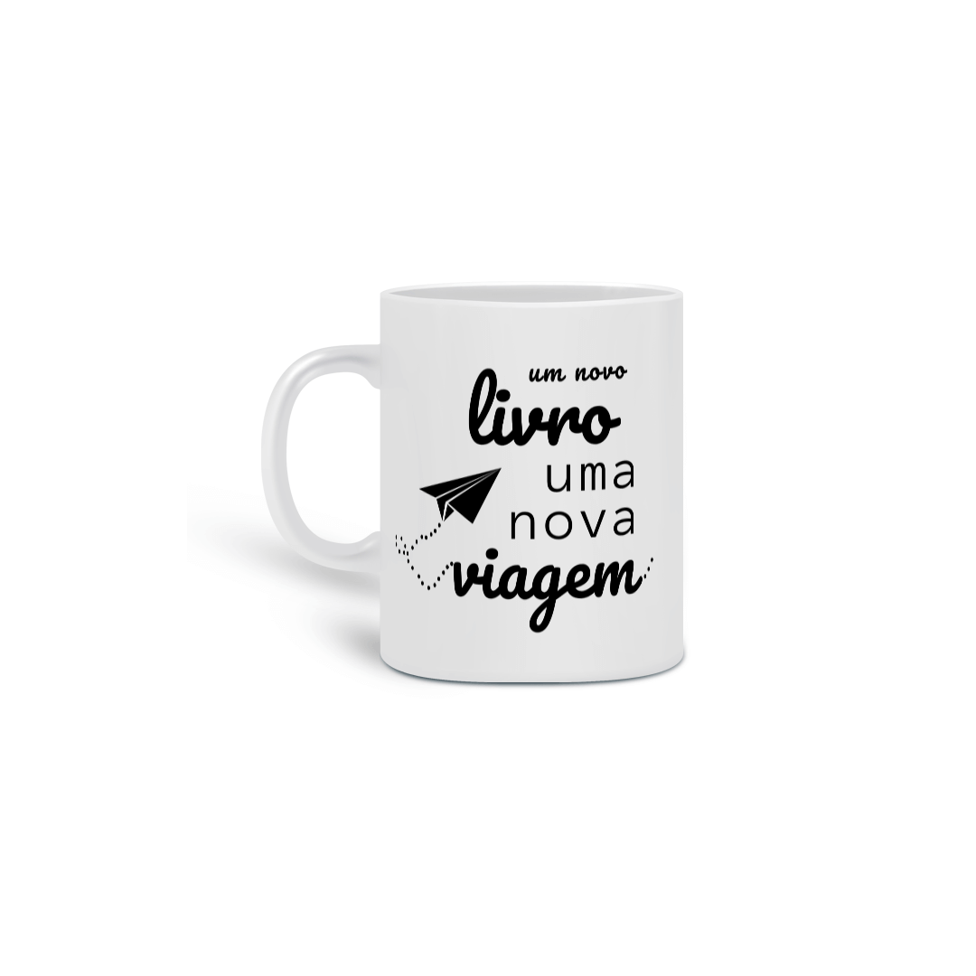 Nome do produto  Caneca - LER É VIAJAR
