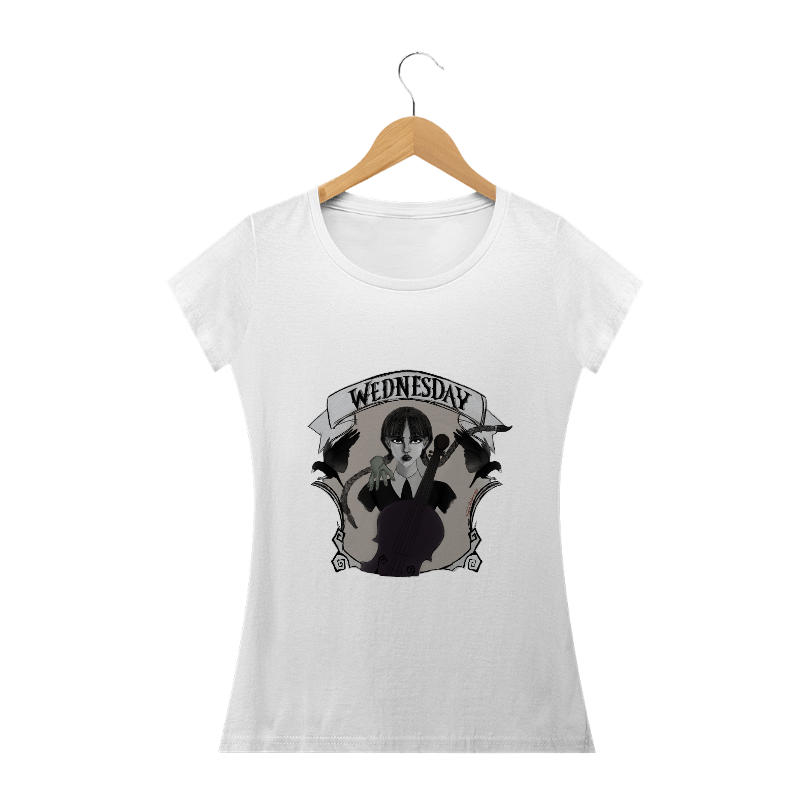 Camiseta Wandinha - Arte By: Paula Rodrigues