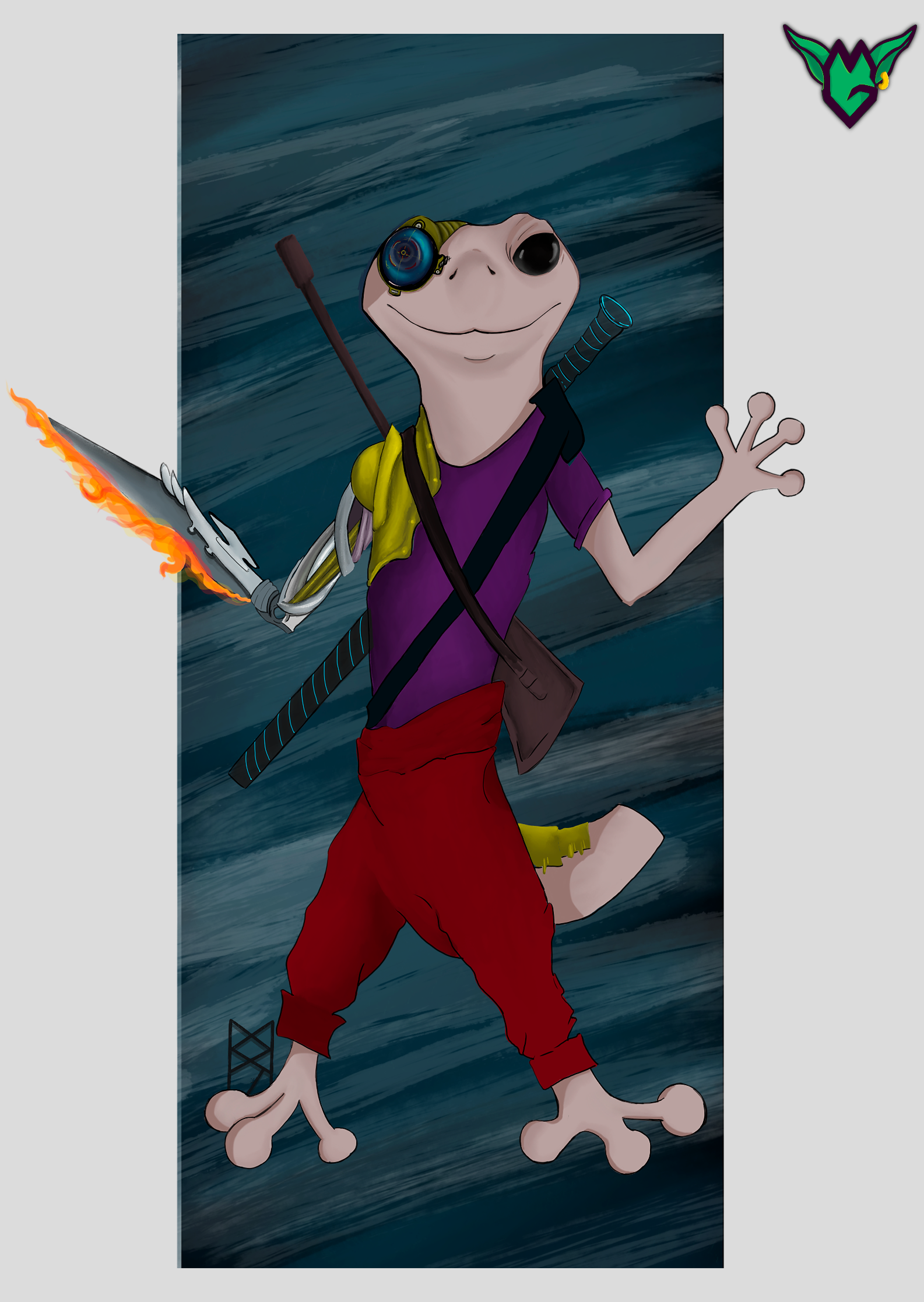 Gronk, o Lagartixo Cyberpunk - Arte by: @digitaldascaverna