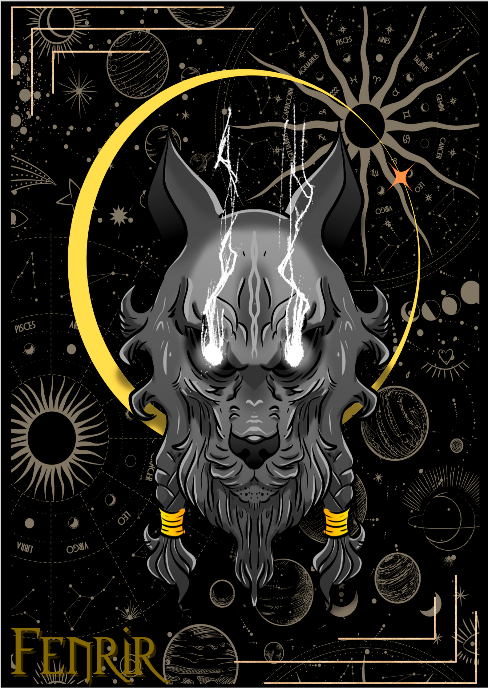 Pôster Fenrir - Arte By: @deivolart