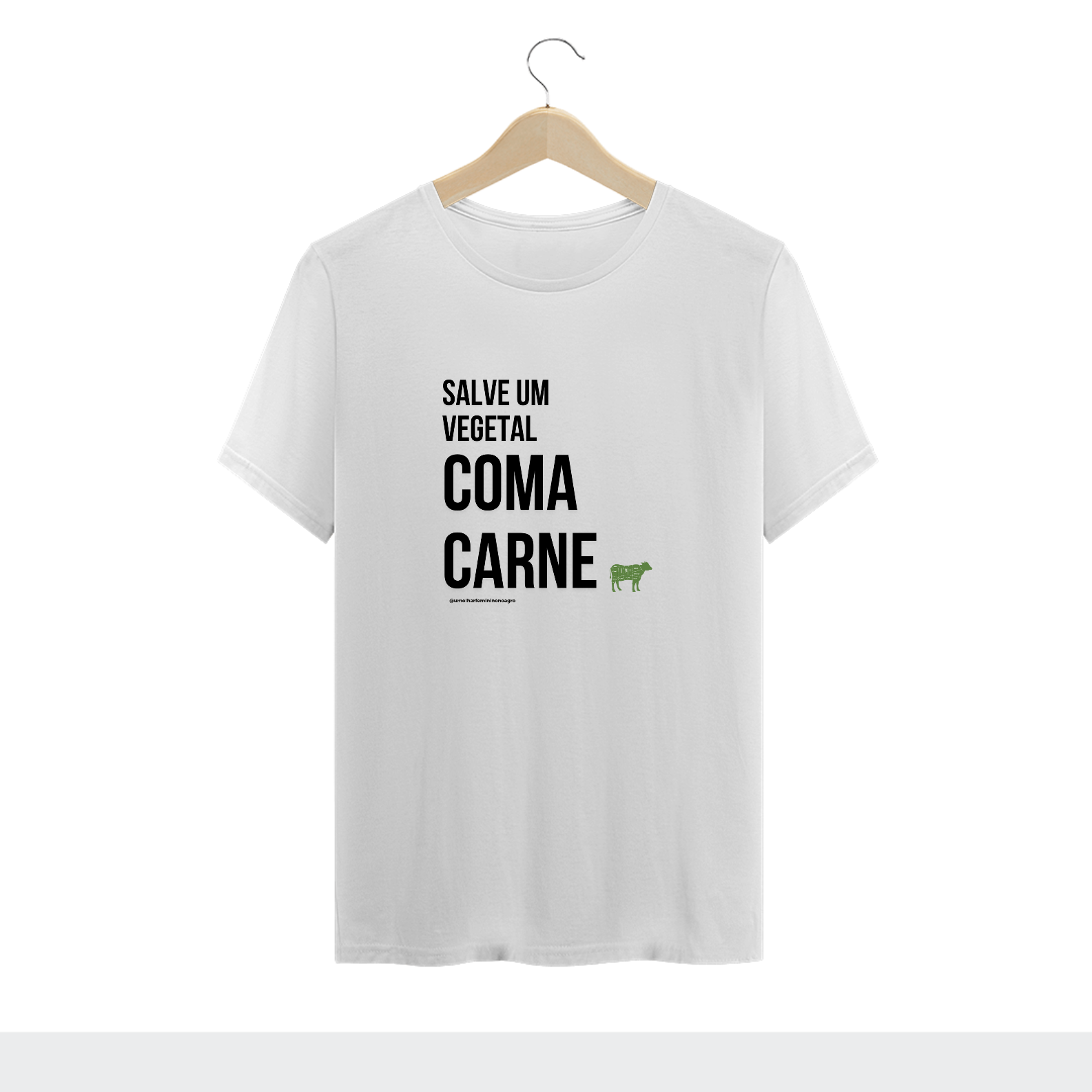 T-shirt Plus Size - Salve um Vegetal #comacarne