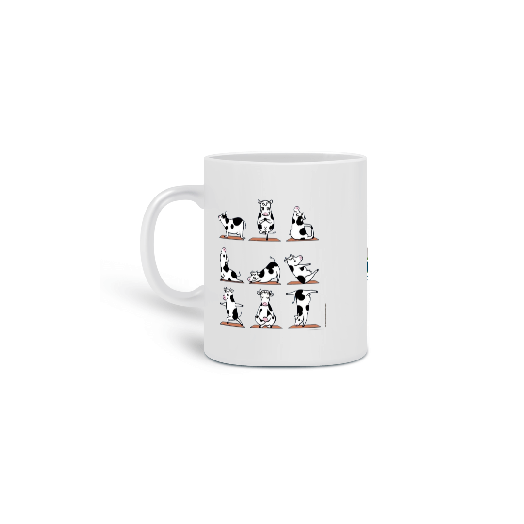 Caneca Yoga Cow #umolharfemininoagro