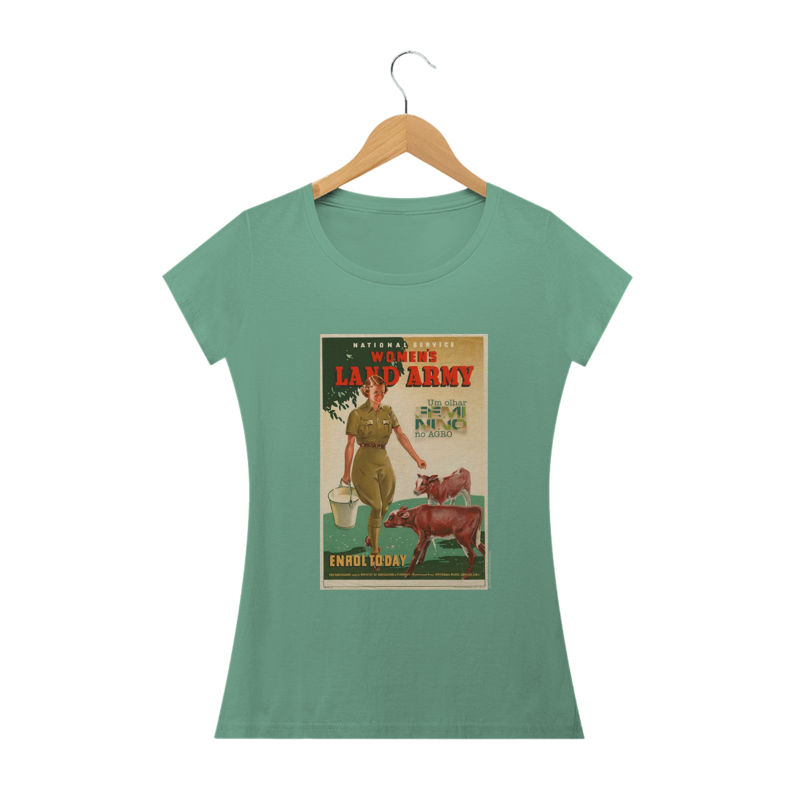 Camiseta Baby Long Estonada Exército Terrestre de Mulheres - Pecuária