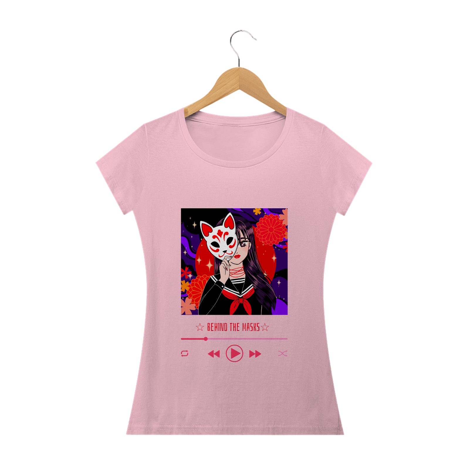 T-shirt baby long Behind thre masks