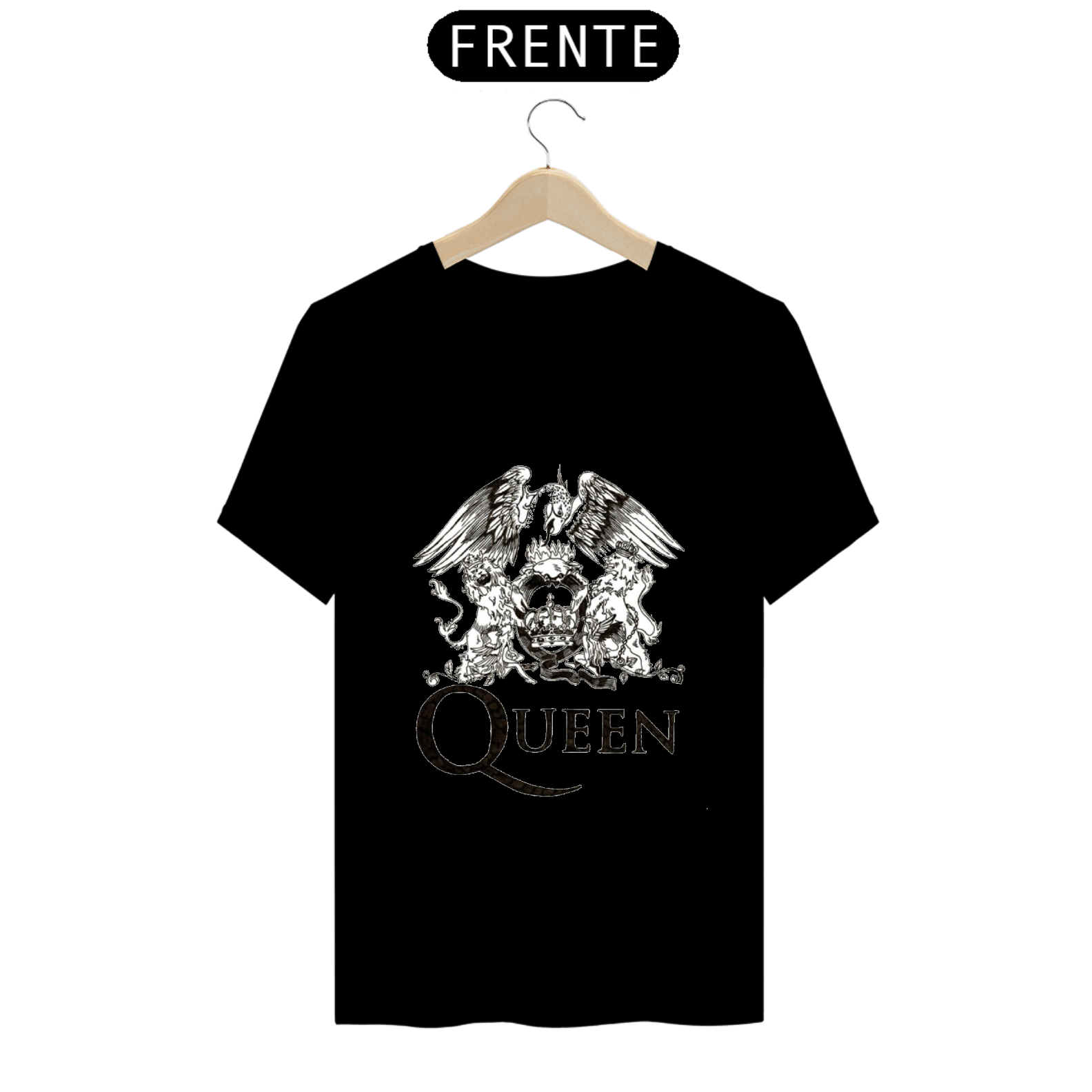 Camiseta - Queen logo preto e branco