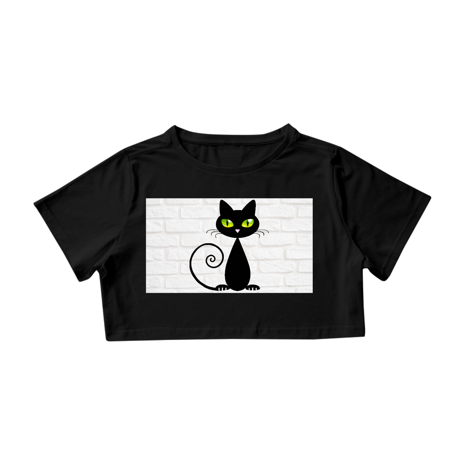 Cropped gatinho preto