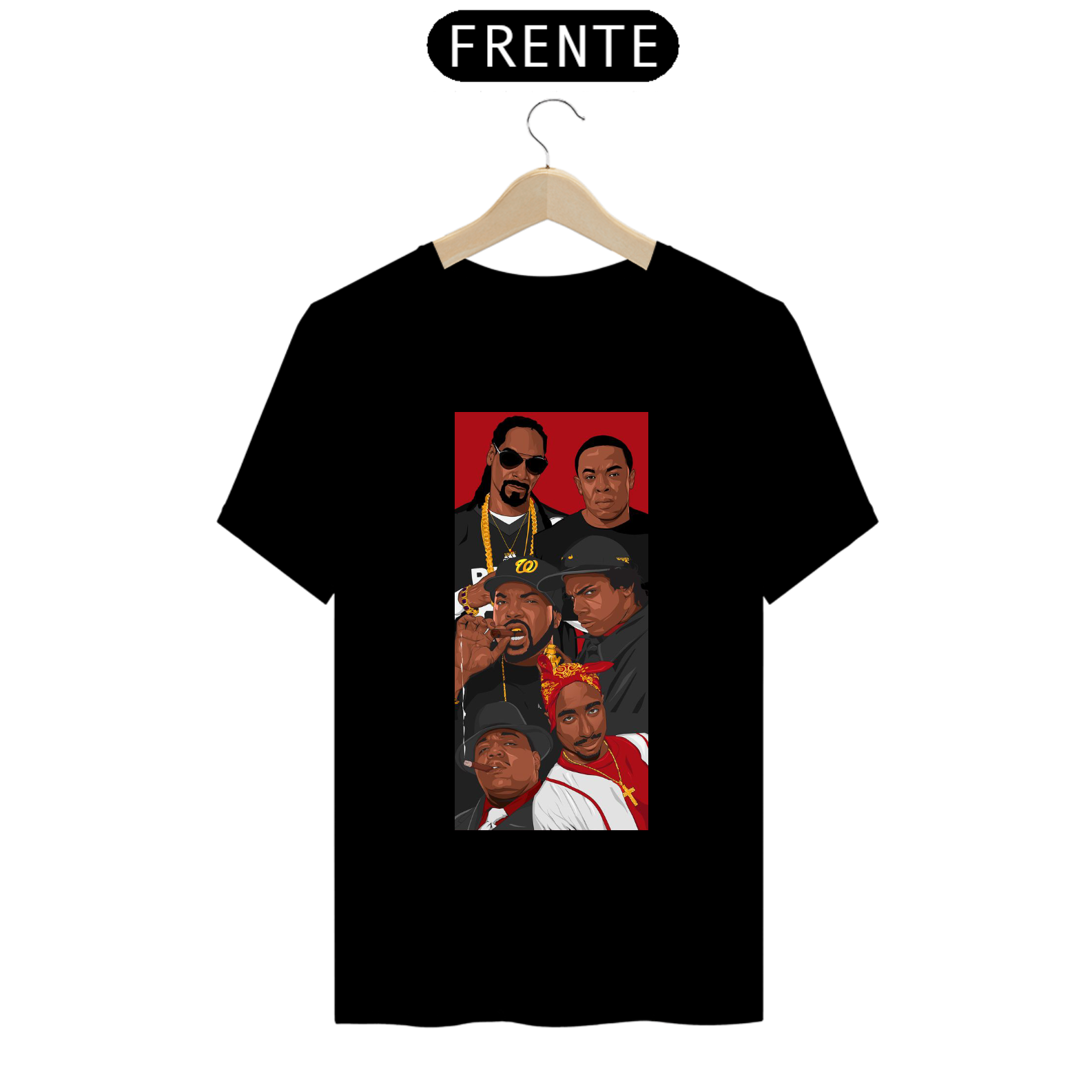 Camiseta grandes nomes do rap - Snoop Dog, 2pac