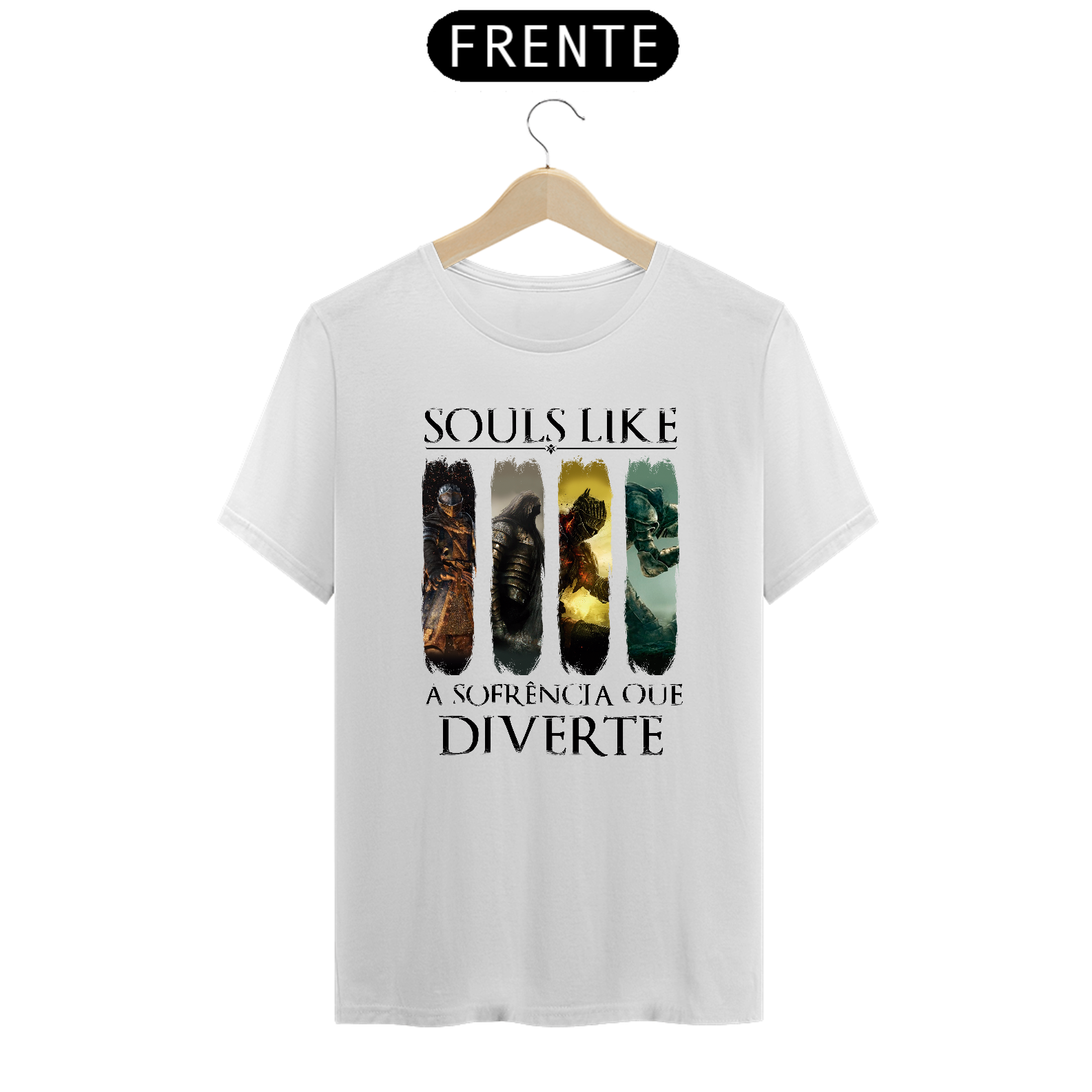 Nome do produto  Camiseta Souls Like sofrência que diverte Cores Claras