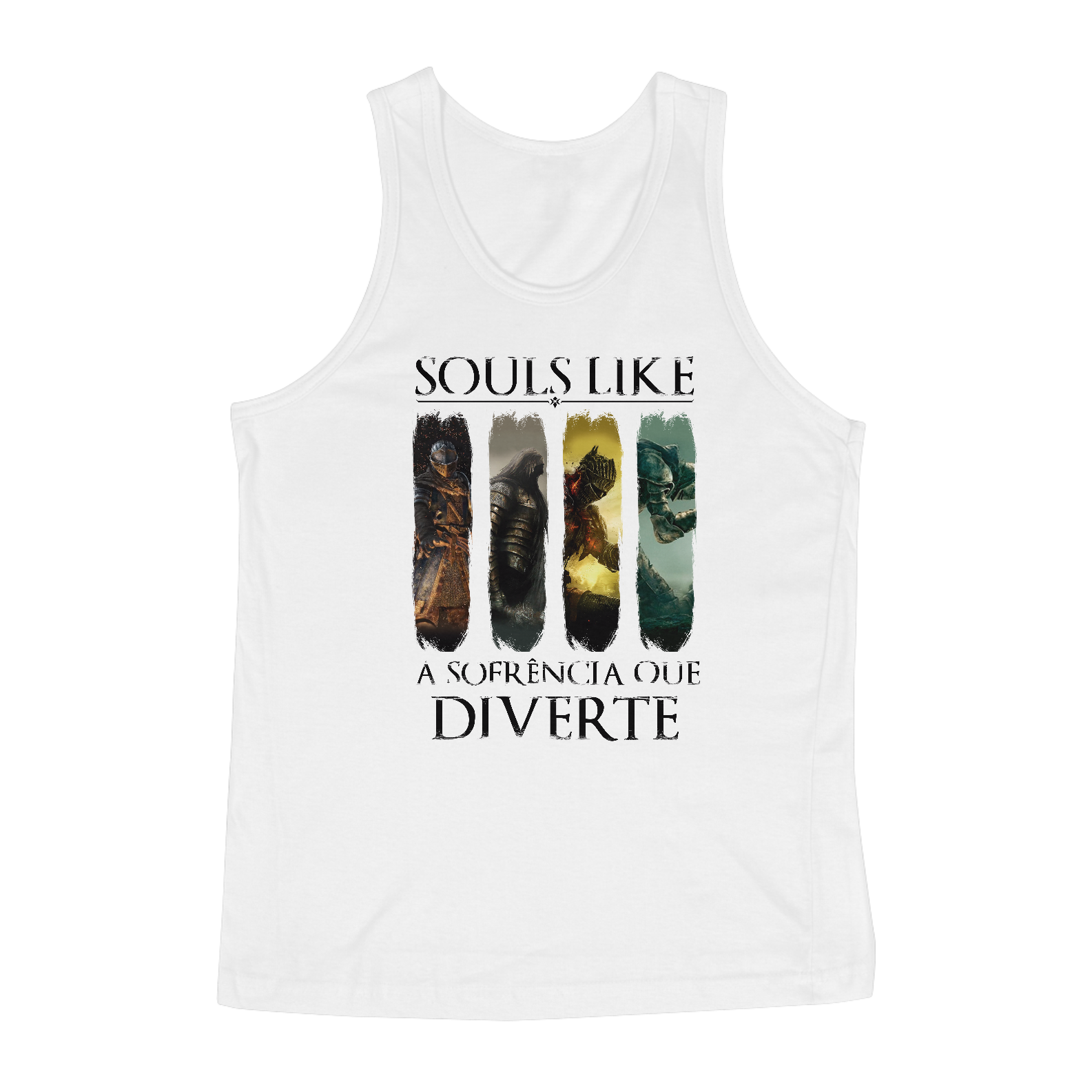 Nome do produto  Regata Souls Like Sofrencia que diverte branca ou cinza