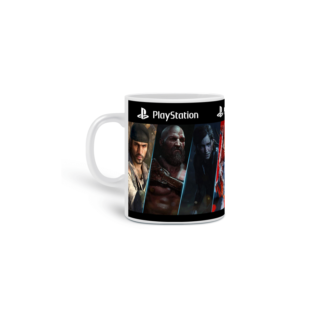 Caneca Playstation Jogos exclusivos