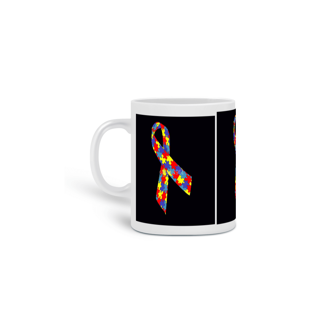caneca  Autismo com QRcode