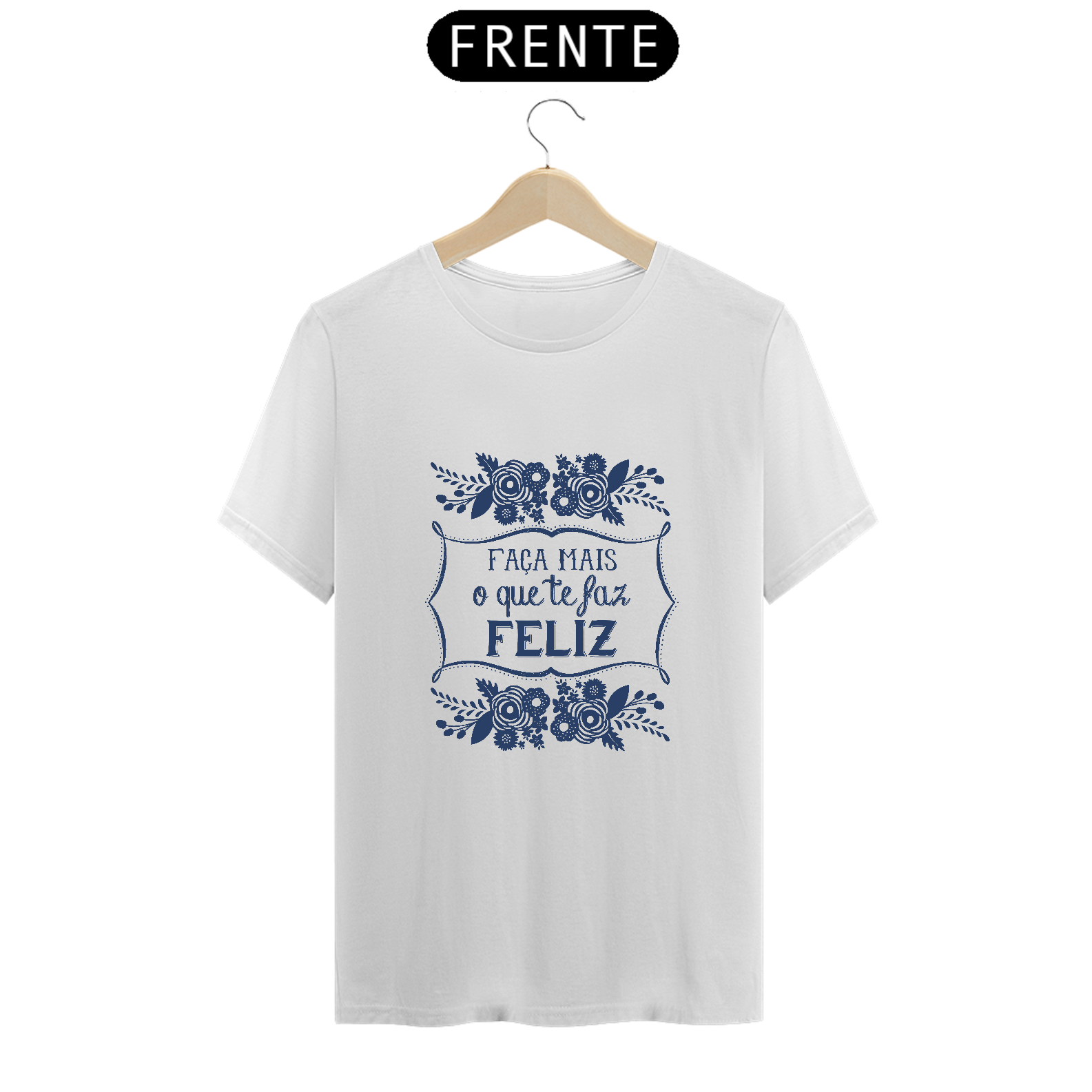 Nome do produto  Camiseta lettering Faça mais caneta azul