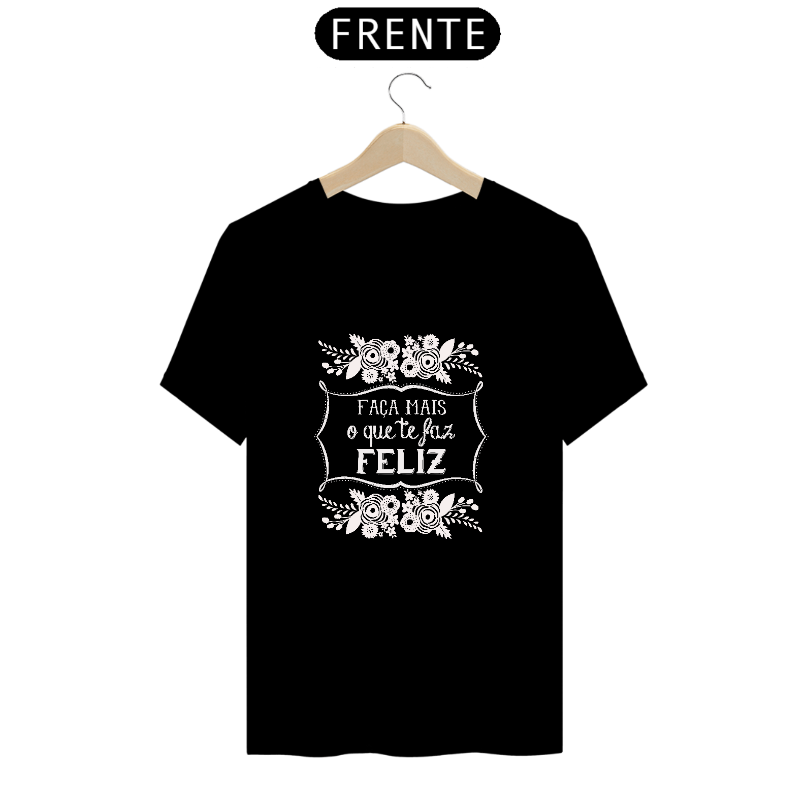 Nome do produto  Camiseta lettering Faça mais...