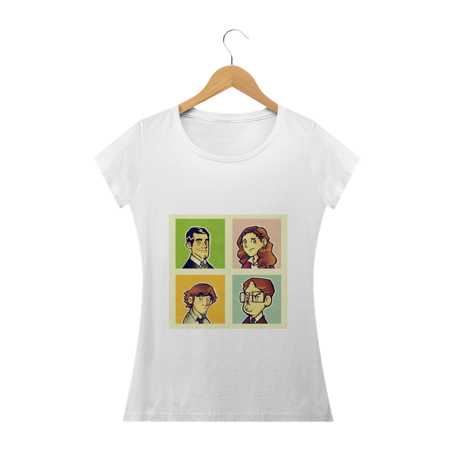 Camiseta Baby Look The Office Cartoon
