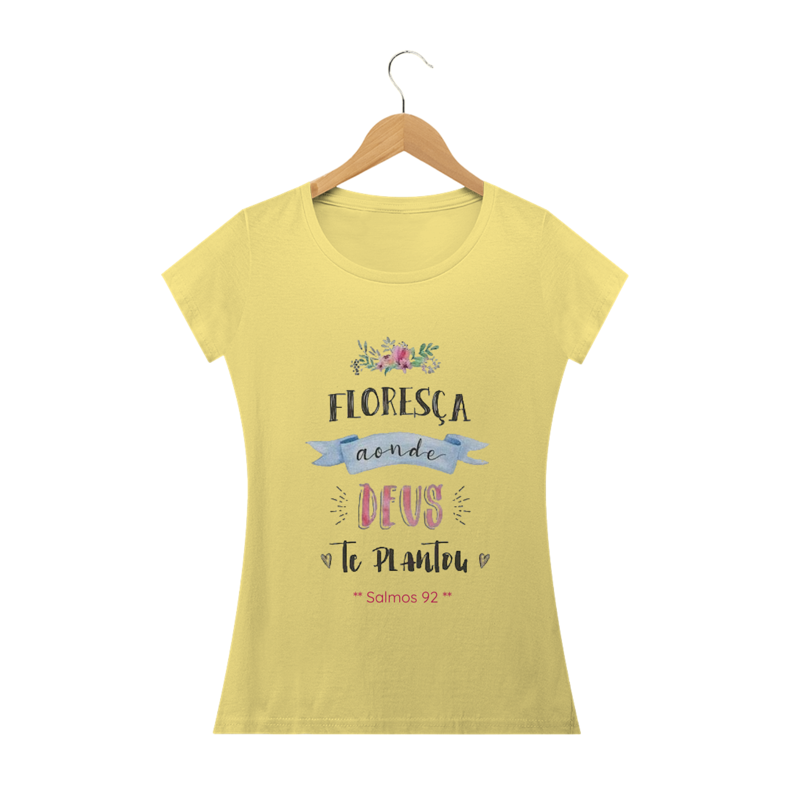 CAMISETA BABY LONG - LINHA ESTONADA - ESTAMPA SALMOS 92 - M2