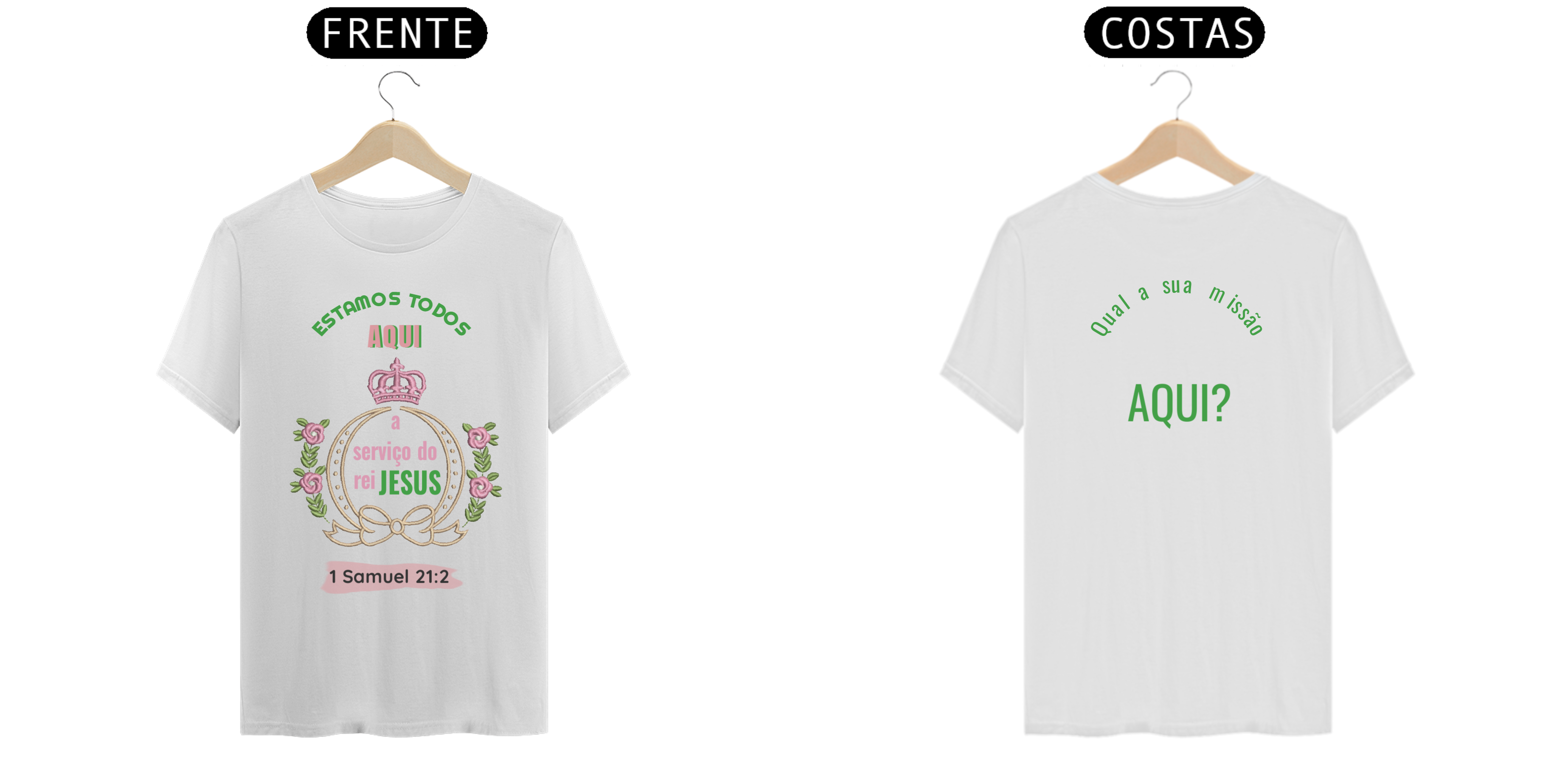 CAMISETA LINHA CLASSIC - MODELO ESTAMPADA 1 SAMUEL 21:2 M2