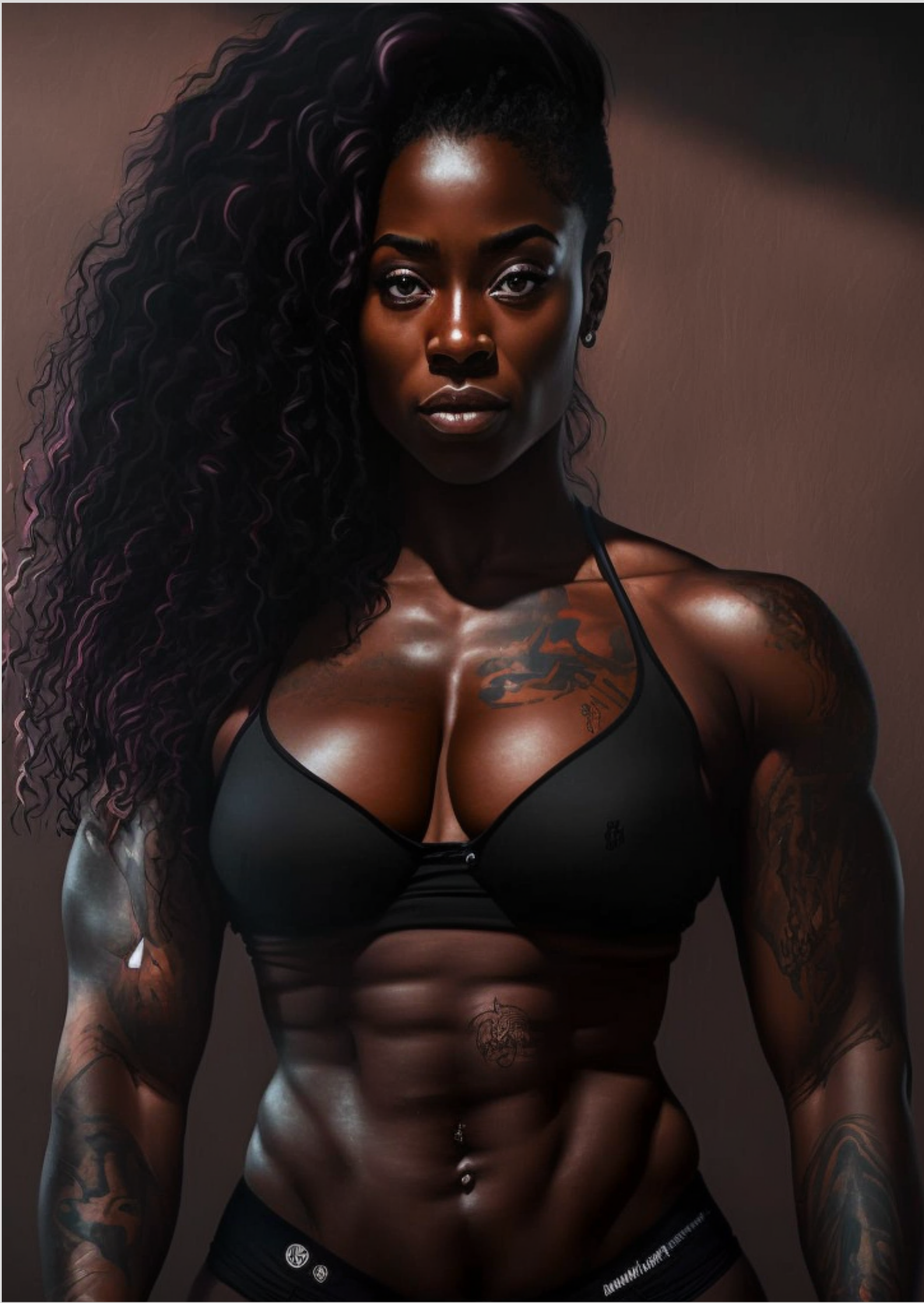 Body Builder Negra - Digital Art - Parede