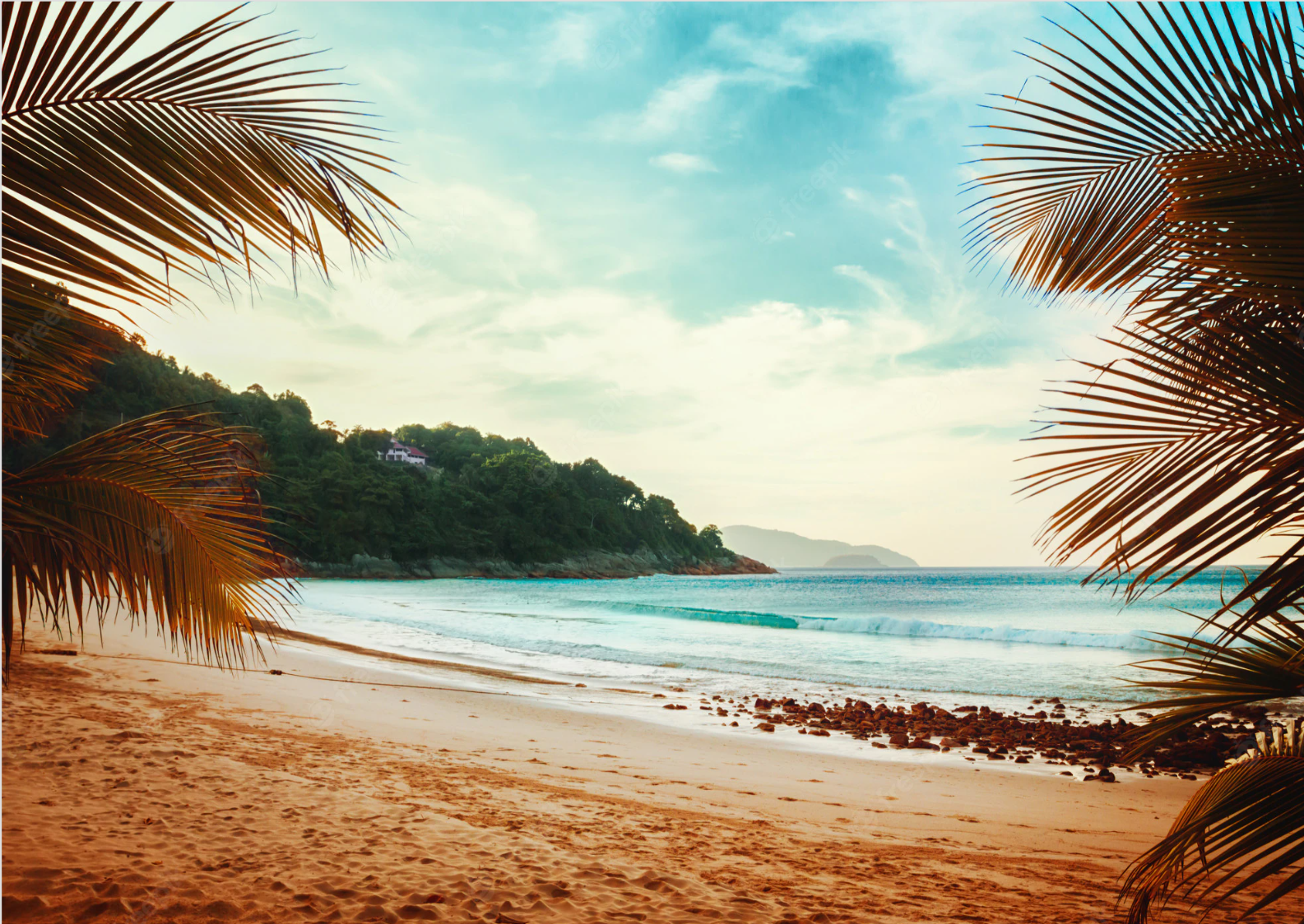 quadro com paisagem do mar