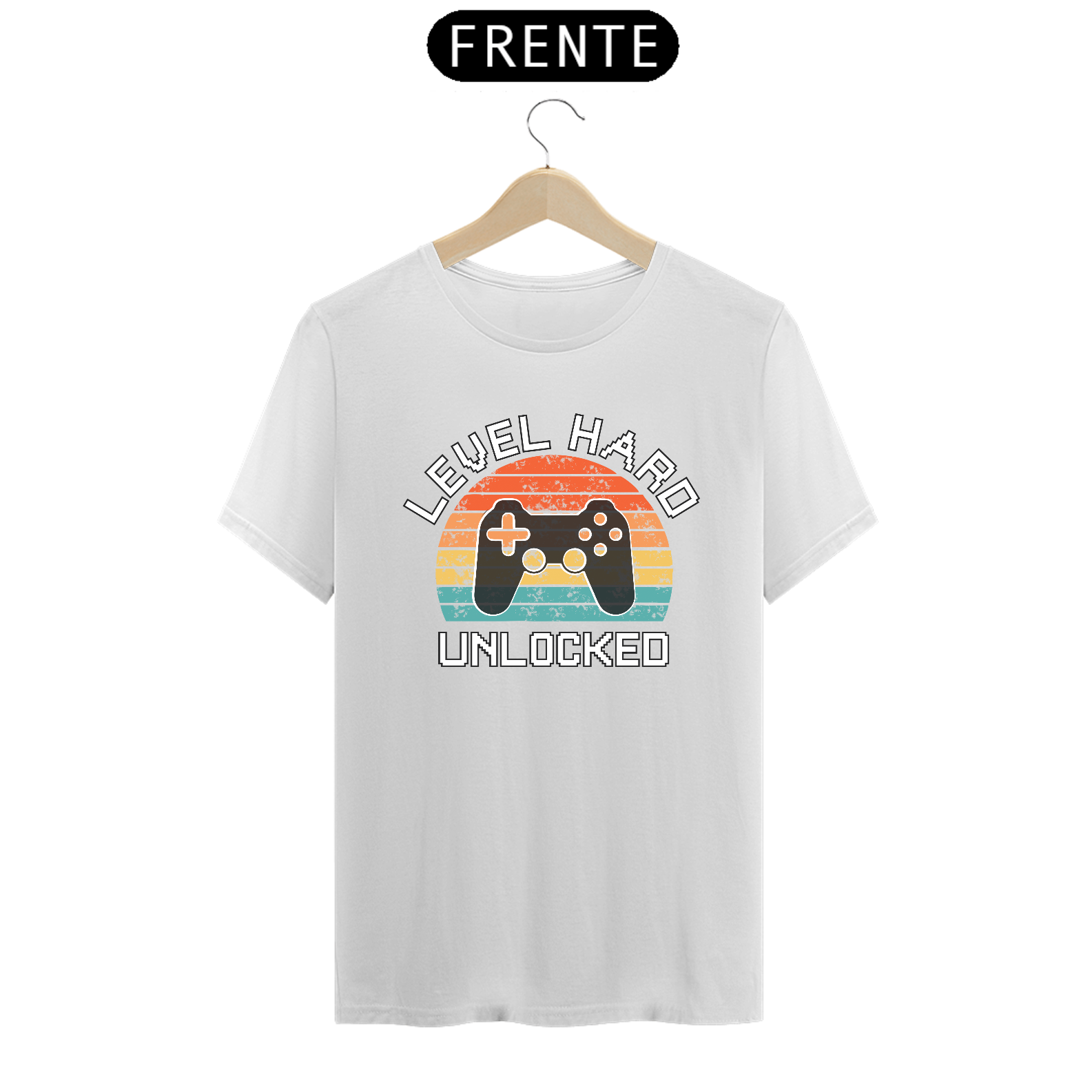 Nome do produto: Camisa Level Hard Unlocked Gamer ⭐⭐⭐⭐⭐100+ Avaliações