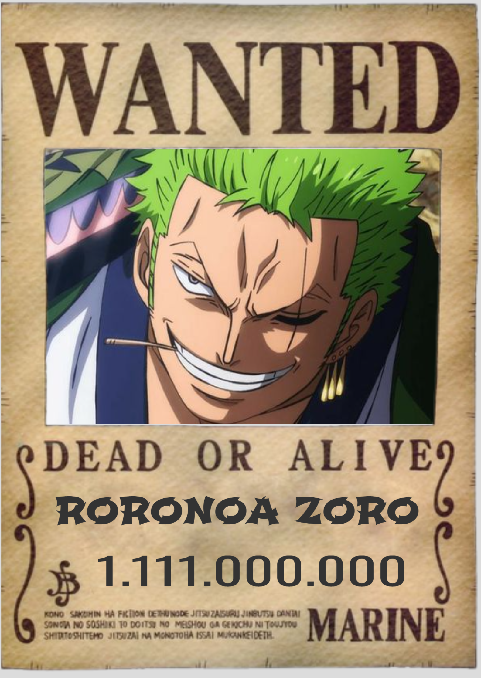 POSTER ONE PIECE RORONOA ZORO