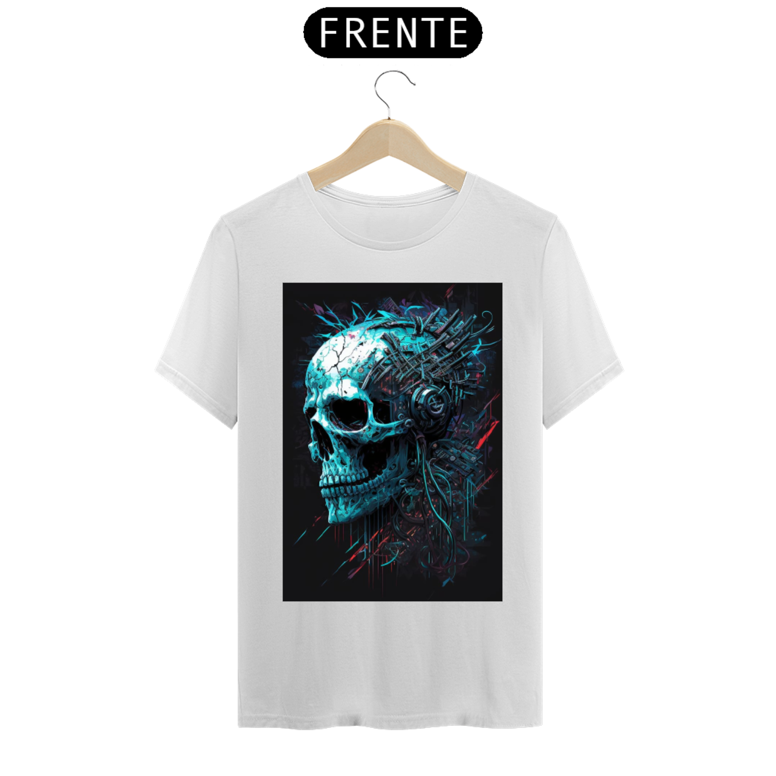 Camisa caveira cyberpunk