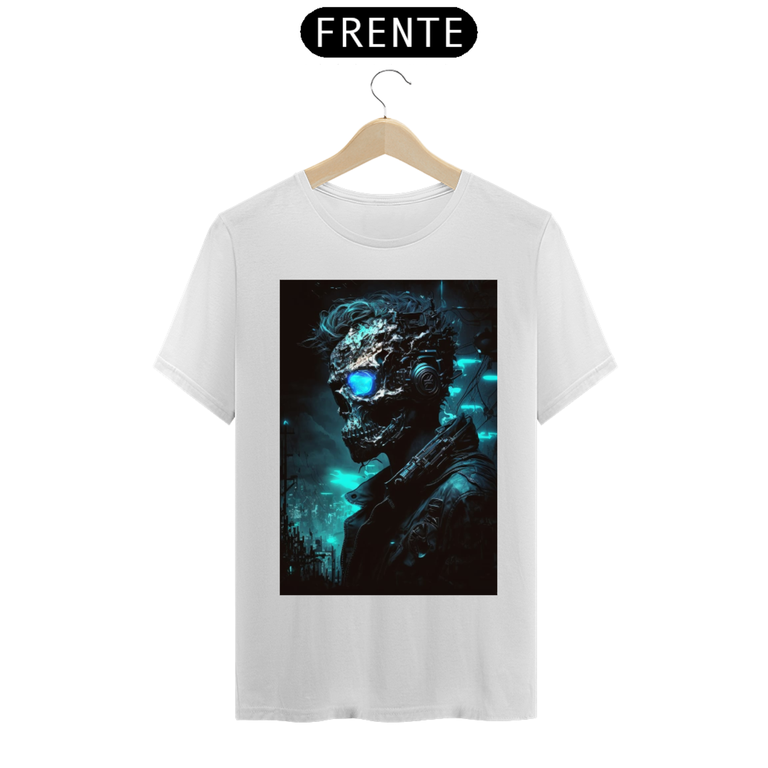 Camisa caveira cyberpunk