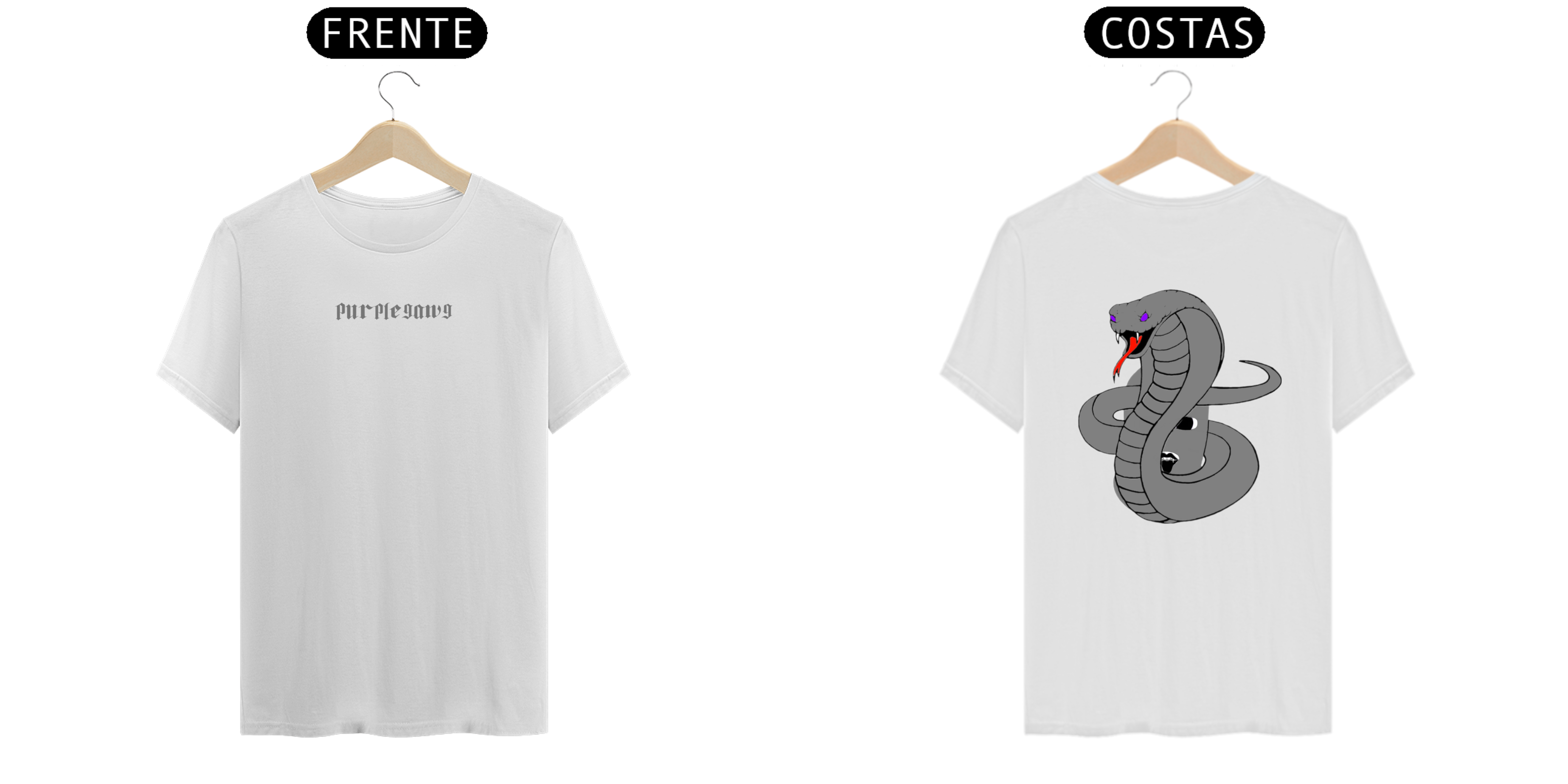 Nome do produto  Camisa Purple Gang Balaclava + (cobra) Nas Costas cinza 